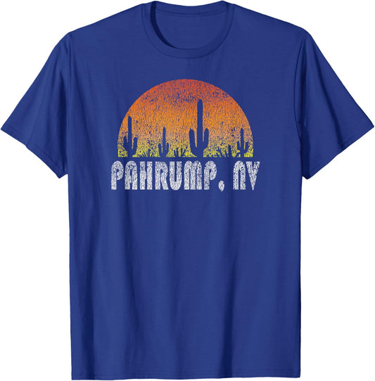 Retro Pahrump Nevada Desert Sunset T-Shirt - T-Shirt | Royal