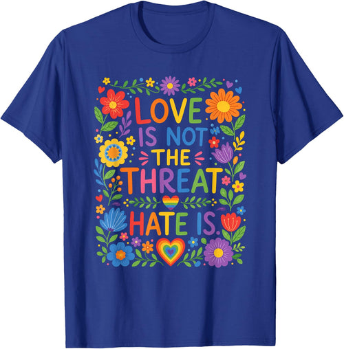 Love is Not The Threat Hate is Rainbow LGBTQ Pride