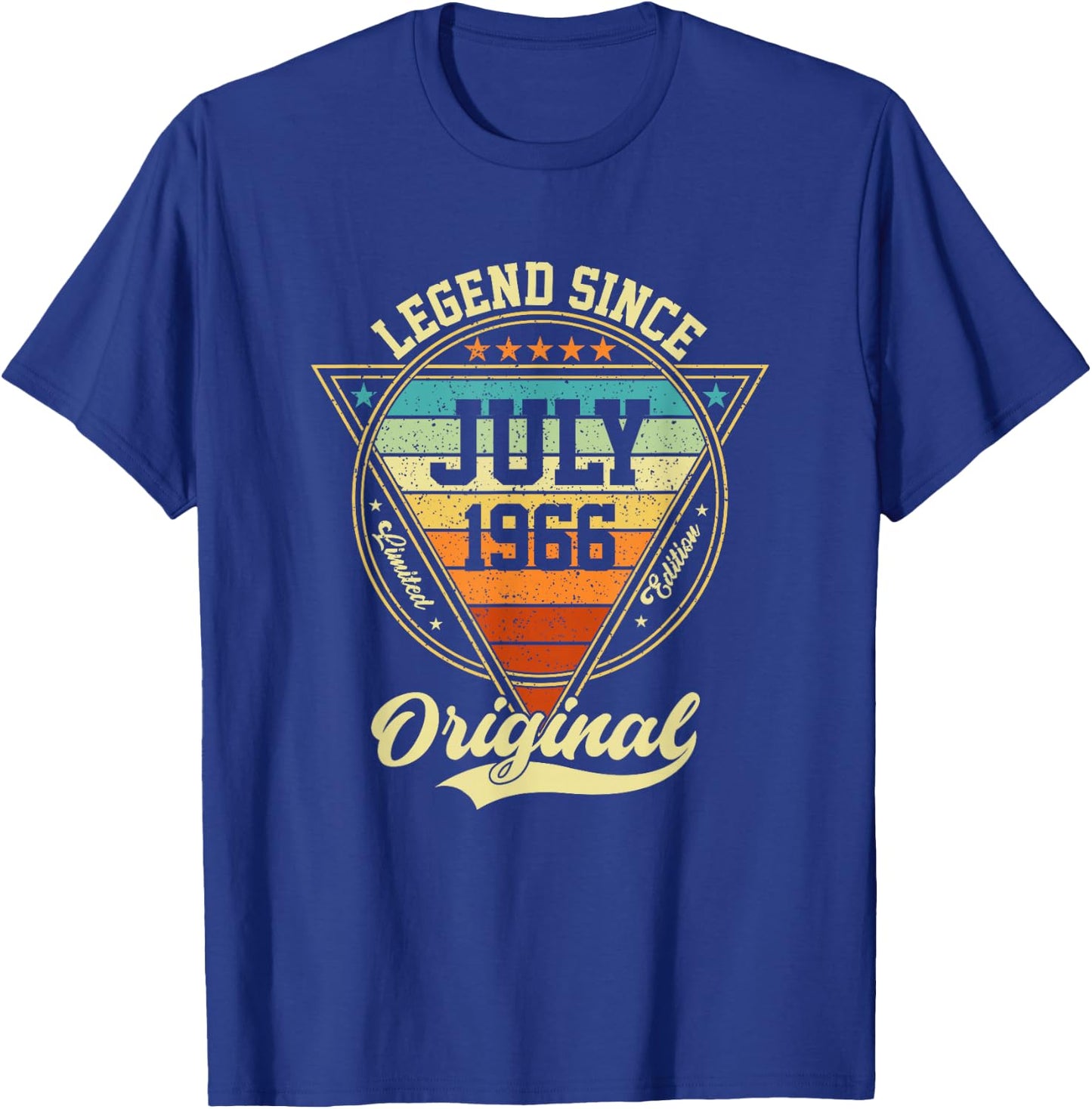 Vintage 60th Birthday Legend Since July 1966 T-Shirt - T-Shirt | Royal