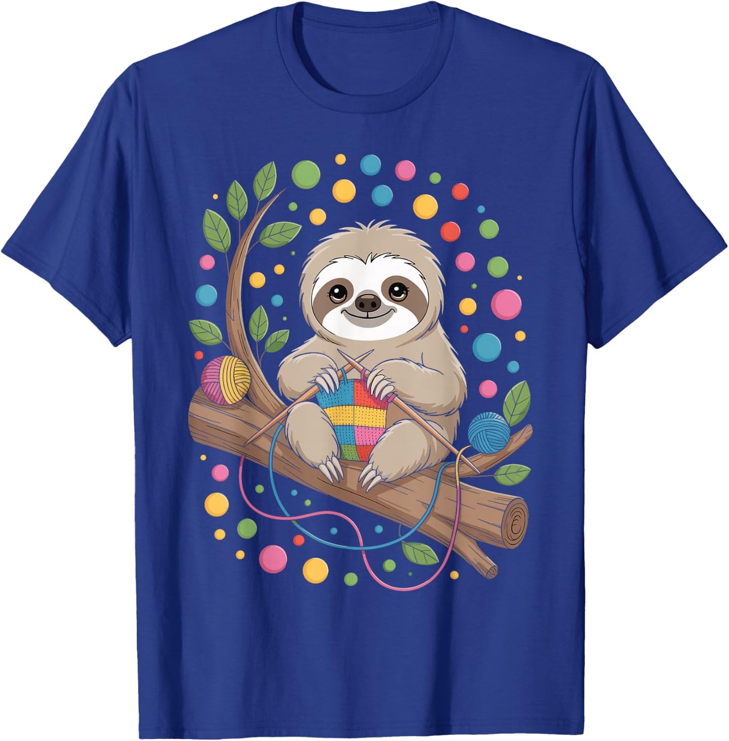 Sloth Knitting T-Shirt - T-Shirt | Royal