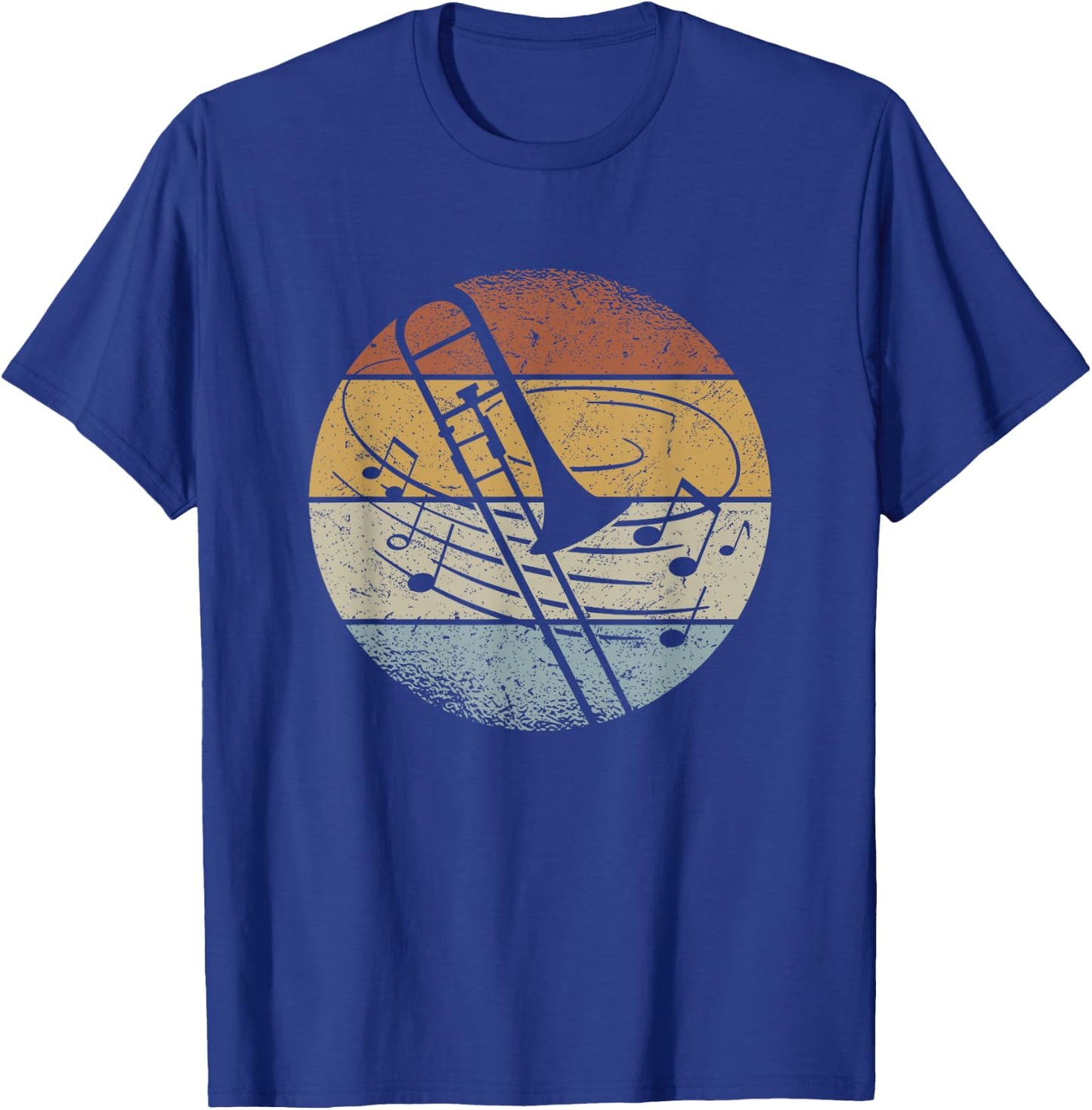 Trombone Orchestra Musician Notes Retro Trombone , black, s T-Shirt - T-Shirt | Royal