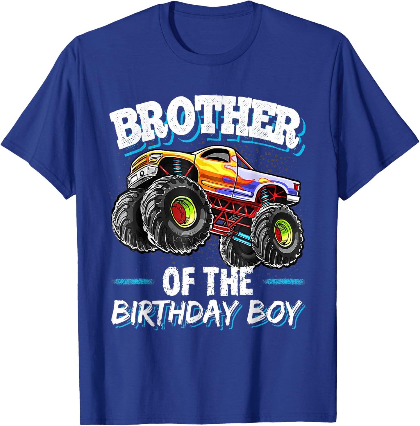 Brother of the Birthday Boy Monster Truck Birthday Great T-Shirt - T-Shirt | Royal