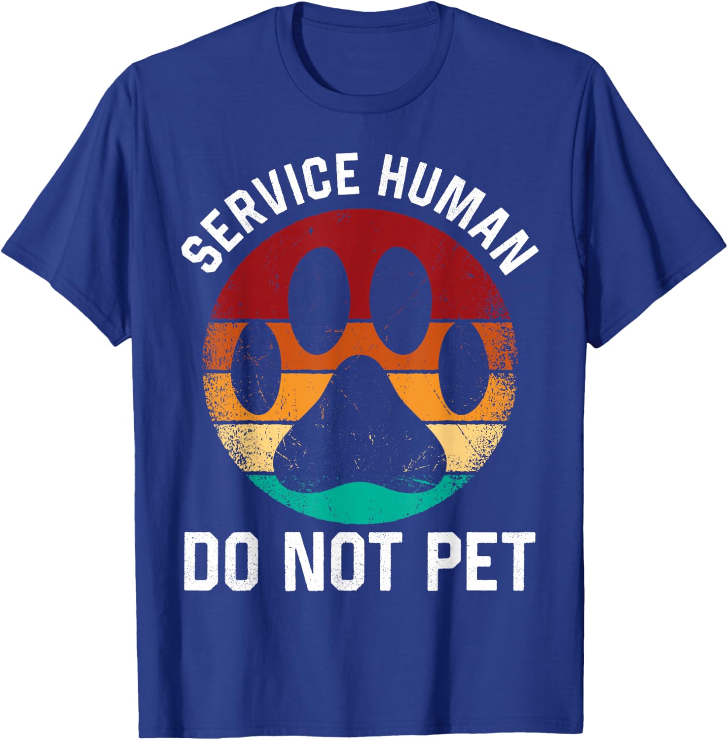 Retro Emotional Puppy Support Dog Human Service Human Do Not Pet Funny Dog Vintage Rescue Dog Owner -Adults Black Cotton Polyester Short Sleeve T-Shirt - T-Shirt | Royal
