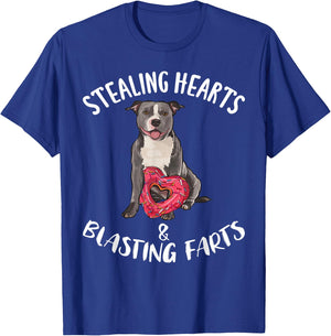 Funny Staffordshire Bull Terrier Steal The Heart T-Shirt - T-Shirt | Royal