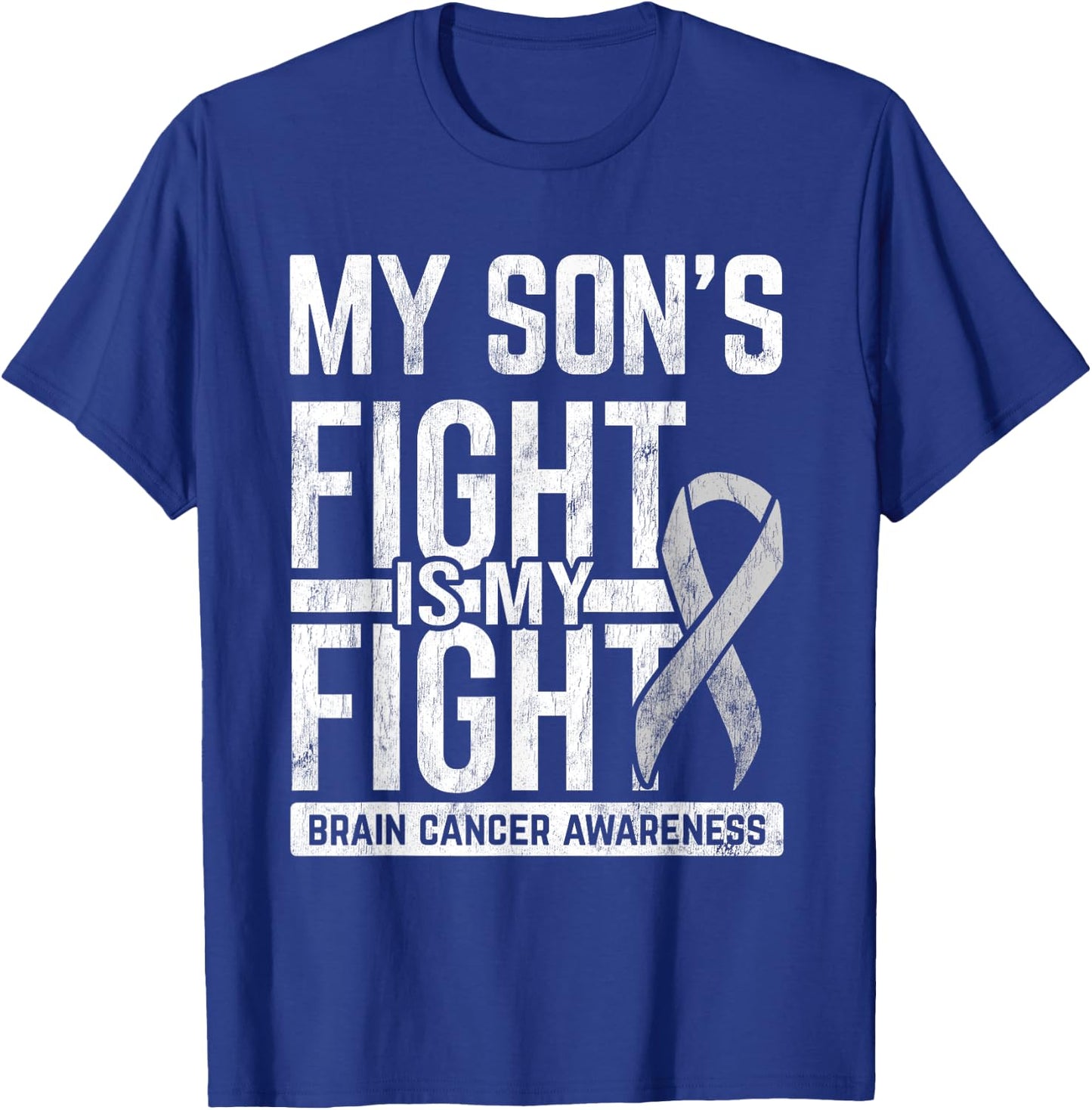 My Son's Fight My Fight Brain Cancer Awareness Brain Tumor T-Shirt - T-Shirt | Royal
