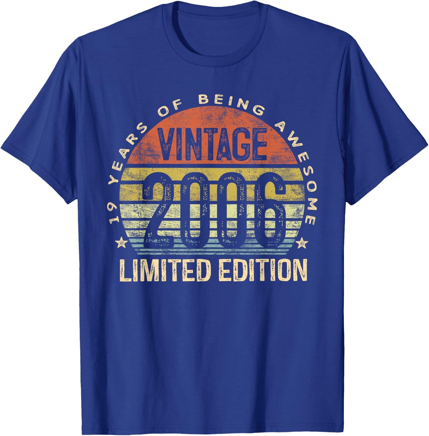 Vintage 2006 Limited Edition 19-Year-Old Gifts 19th Birthday T-Shirt - T-Shirt | Royal