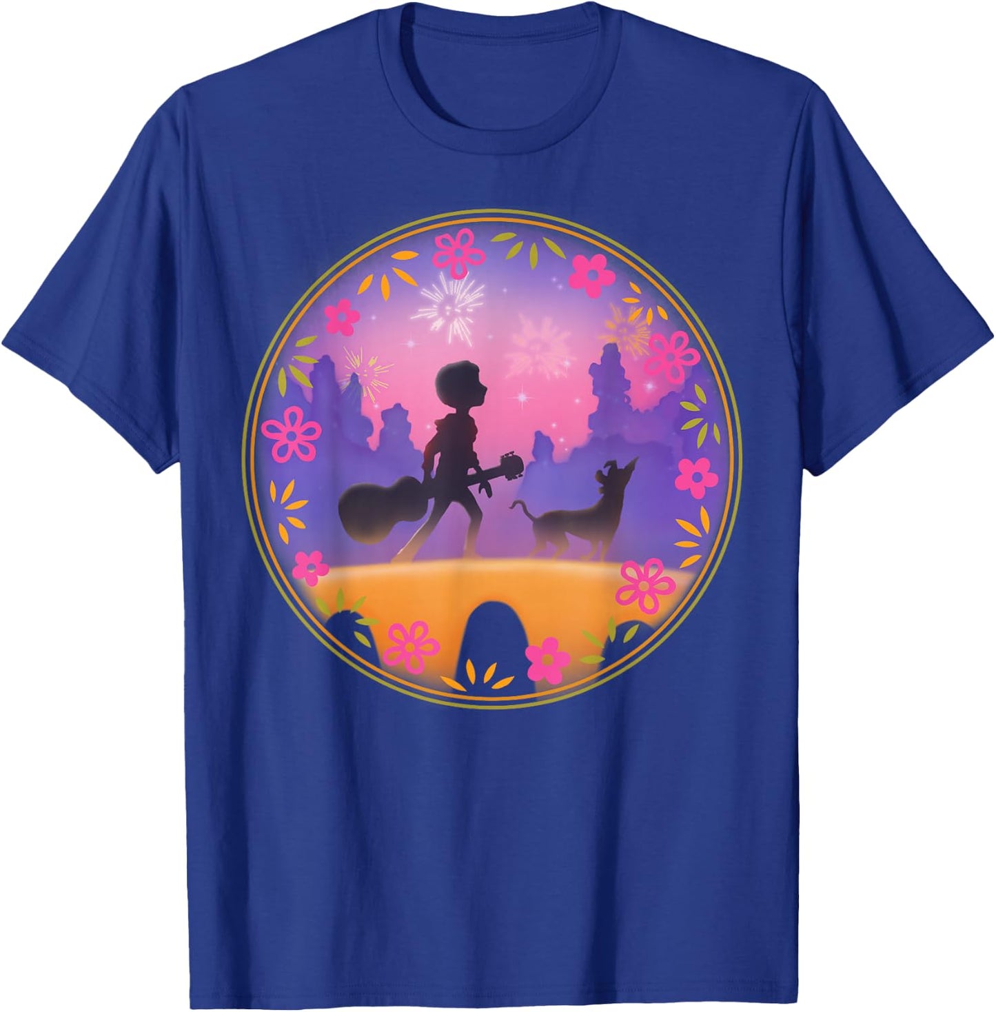 Disney Pixar Coco Miguel Dante Bridge Fireworks T-Shirt - T-Shirt | Royal