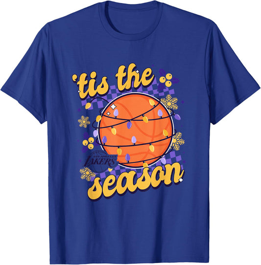 NBA Los Angeles Lakers Christmas Tis The Season T-Shirt - T-Shirt | Royal