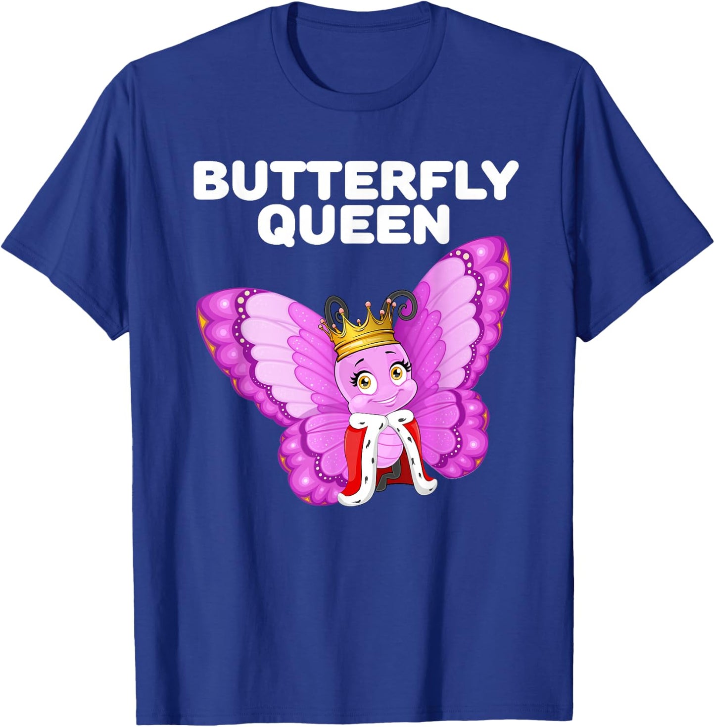 Butterfly Queen Girls' Butterfly | Women's Butterfly , black T-Shirt - T-Shirt | Royal