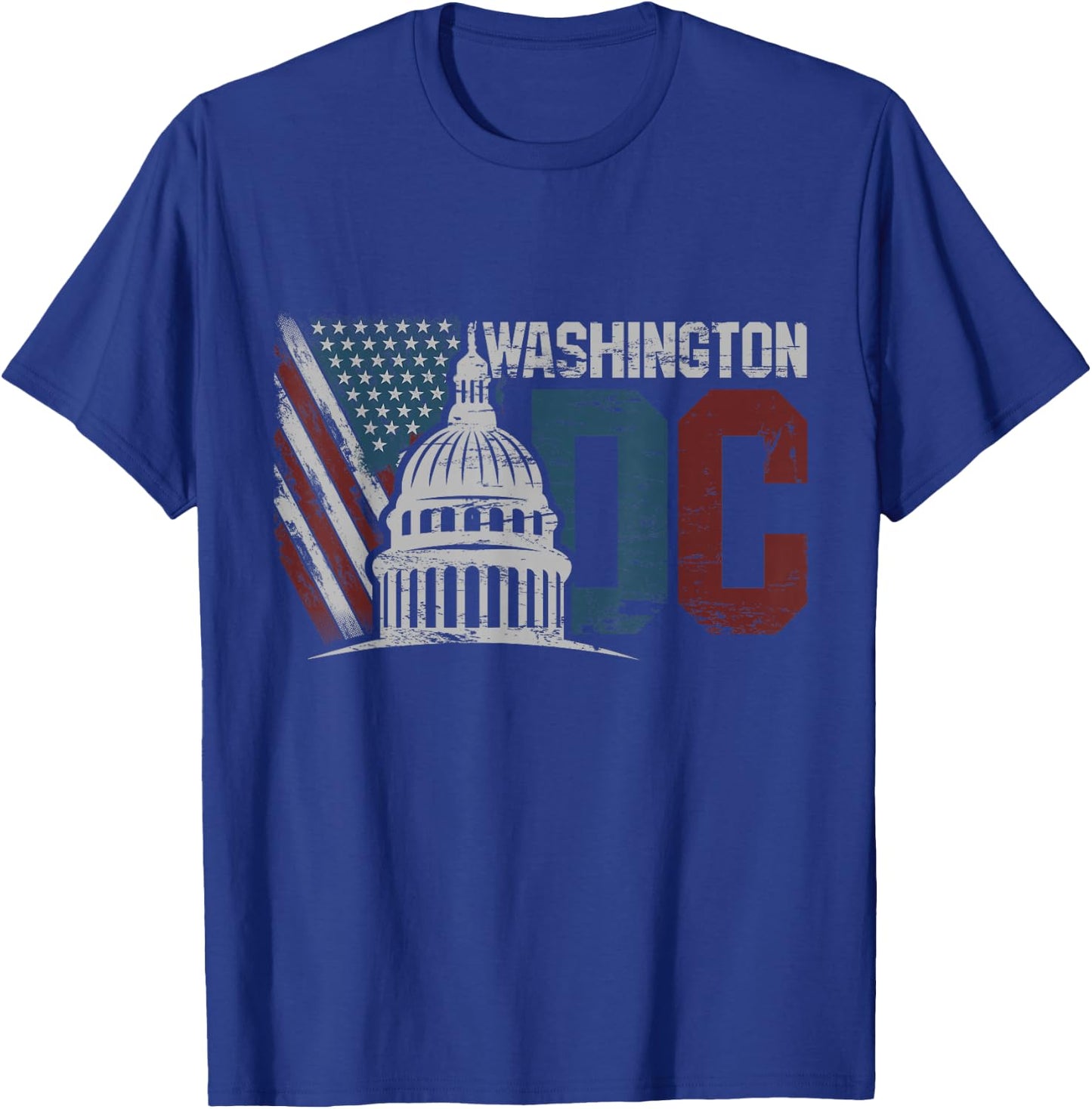 Washington DC Capitol Hill USA Flag Souvenir design T-Shirt - T-Shirt | Royal