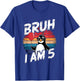 Bruh I Am 5 Penguin Kids 5th Birthday Party Retro Sunset T-Shirt - T-Shirt | Royal