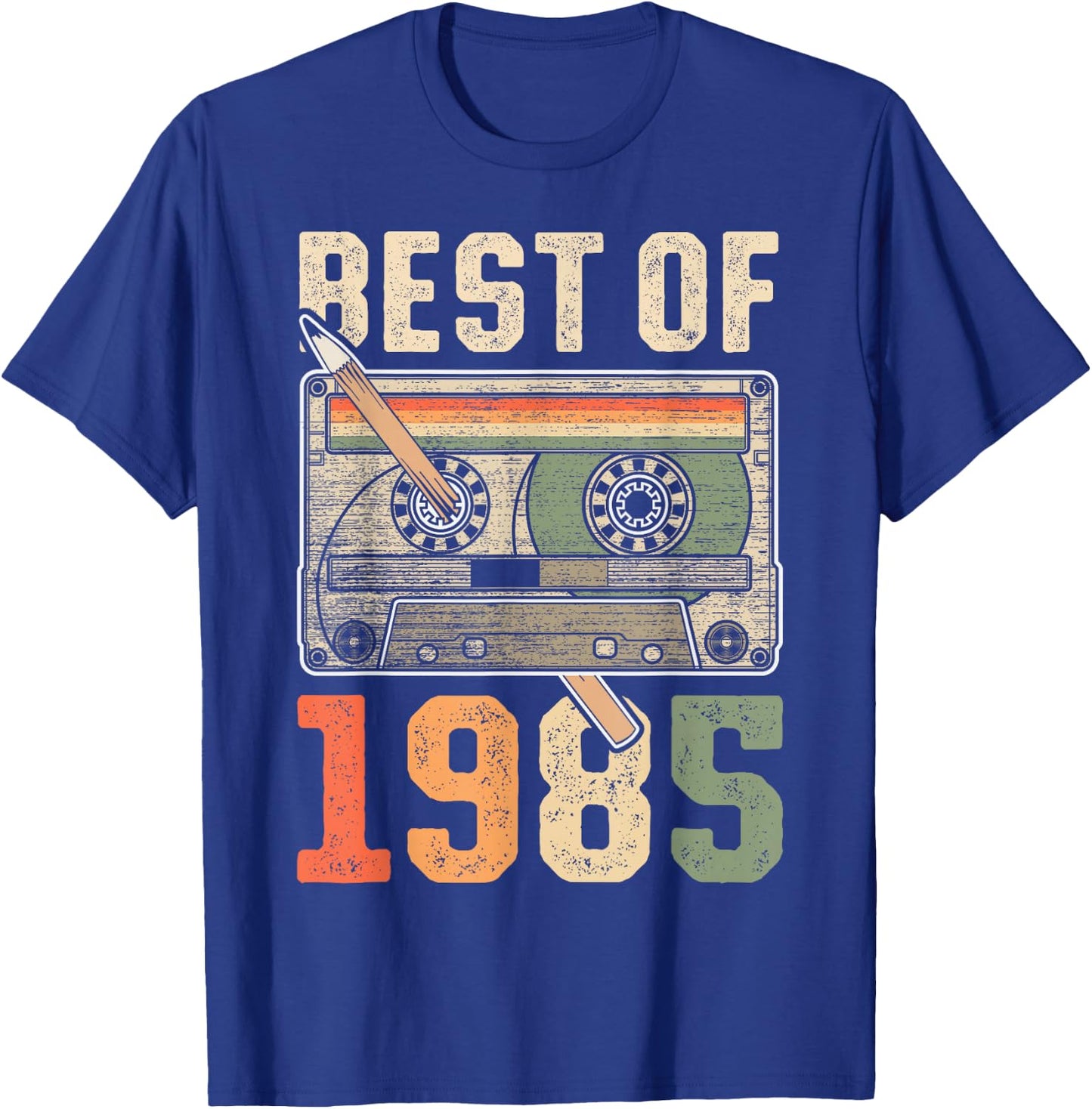 Best of 1985 Old Cassette 41st Birthday Retro T-Shirt - T-Shirt | Royal