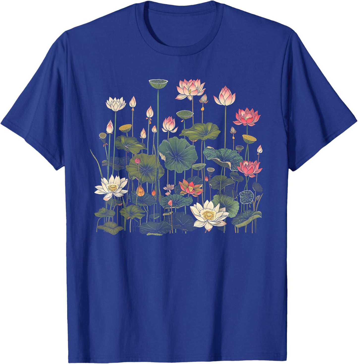 Vintage Botanical Lotus Flower Girl T-Shirt - T-Shirt | Royal
