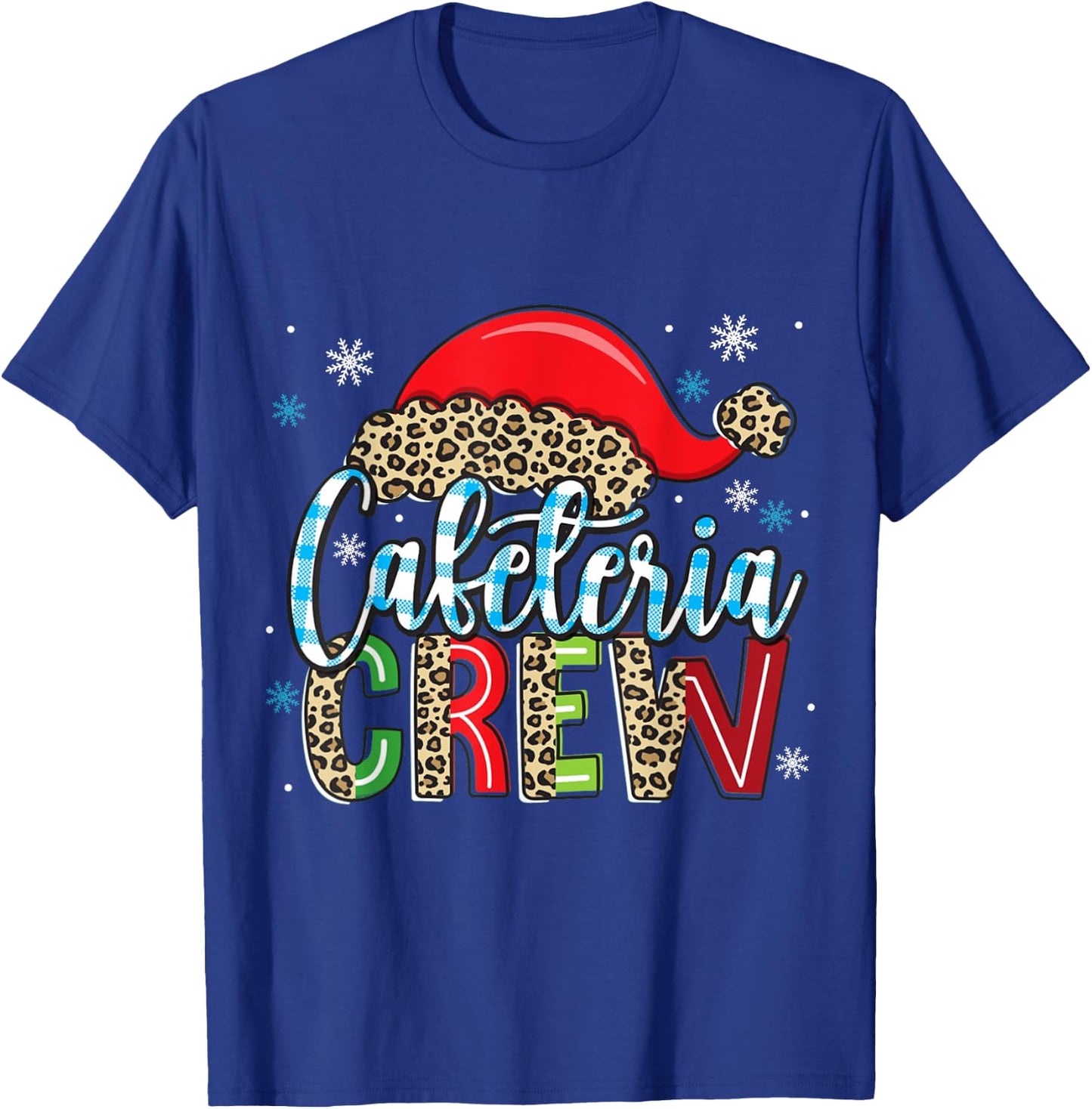 Cafeteria Crew Leopard Christmas Lunch Lady Xmas T-Shirt - T-Shirt | Royal