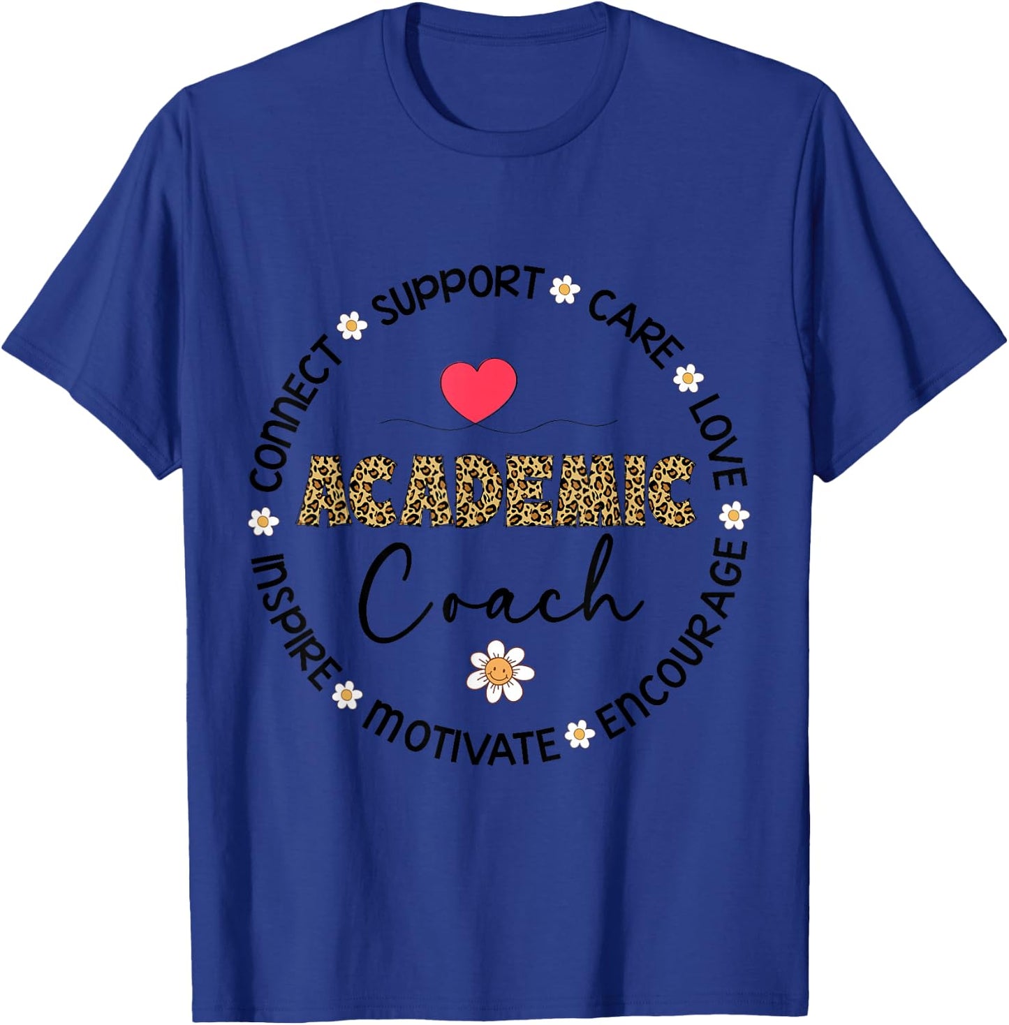 Leopard Academic Coach Appreciation Week back to school T-Shirt - T-Shirt | Royal