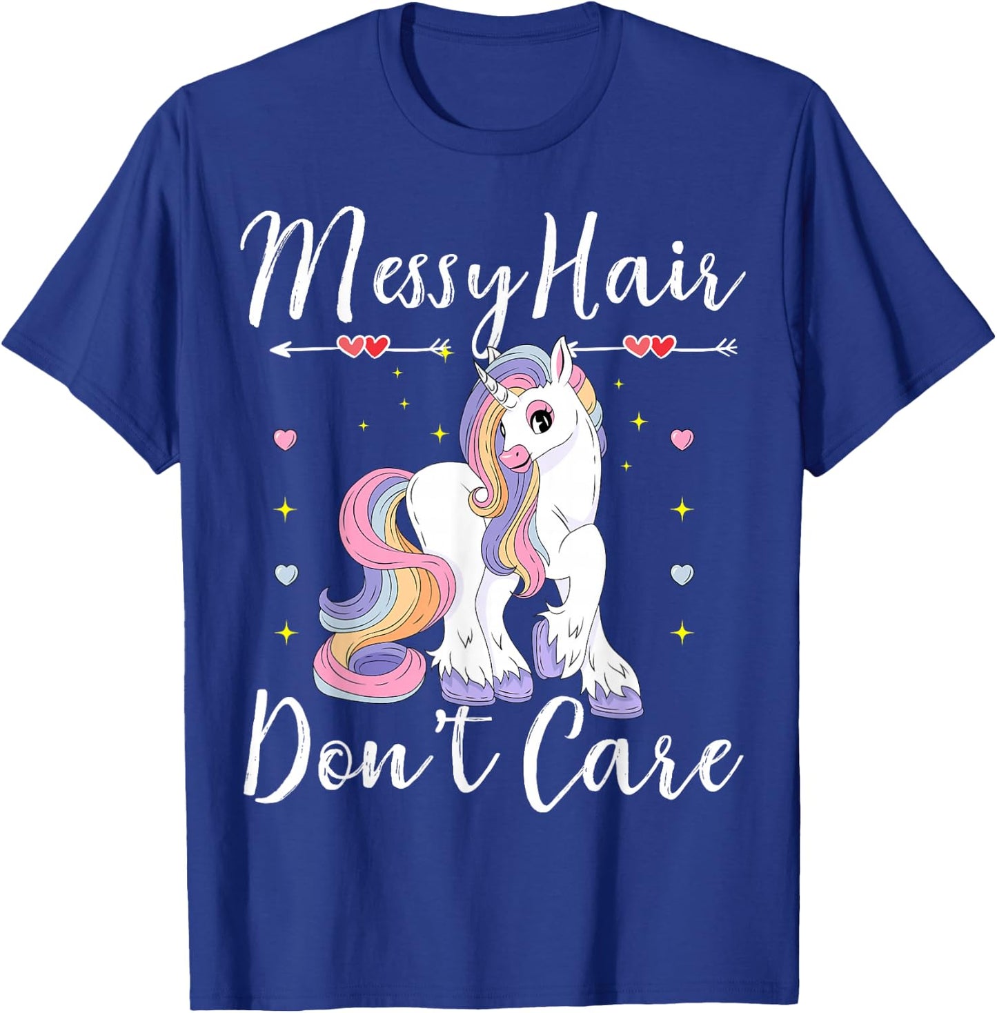 Messy Hair Don't Care Unicorn Lovers Messy Bun Hair Kids T-Shirt - T-Shirt | Royal