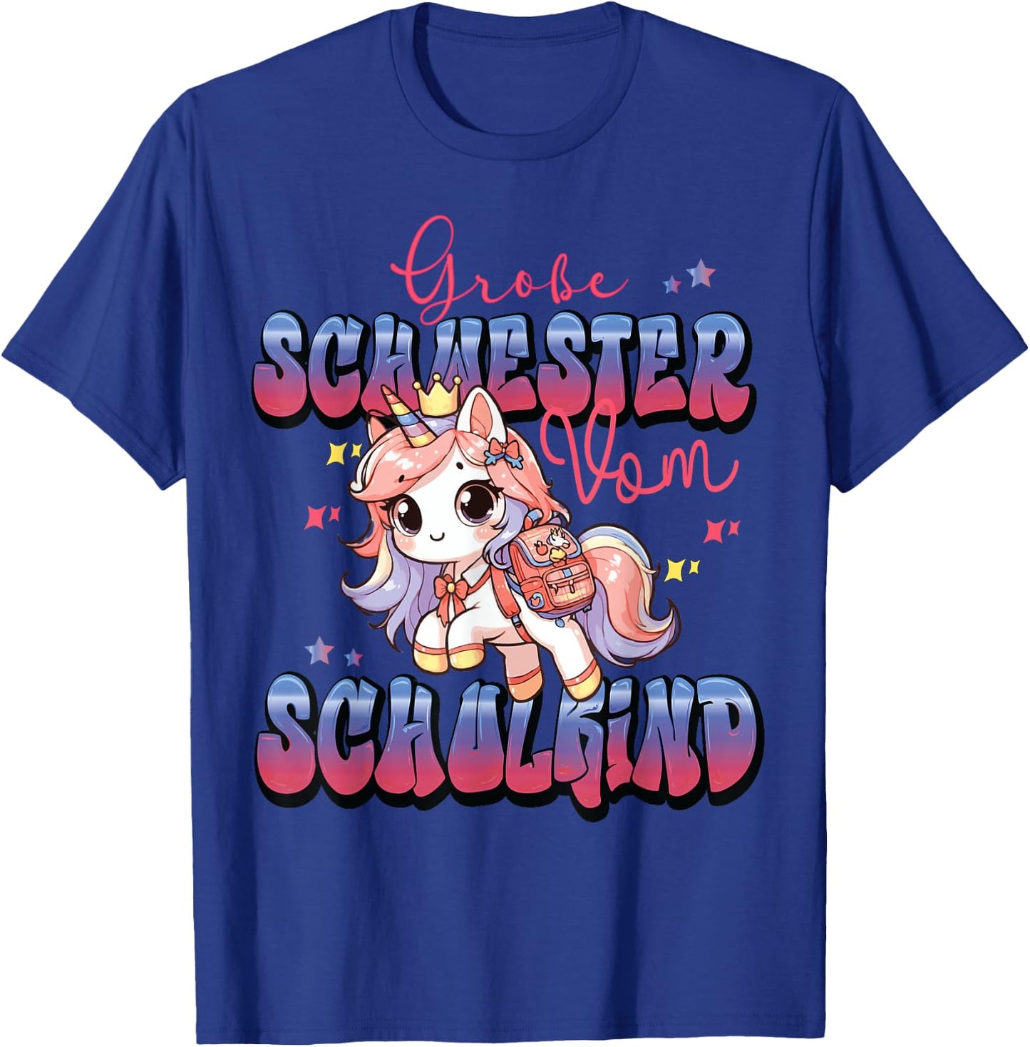 Süßes Einhorn Große Schwester von Schulkind Einschulung T-Shirt - T-Shirt | Royal