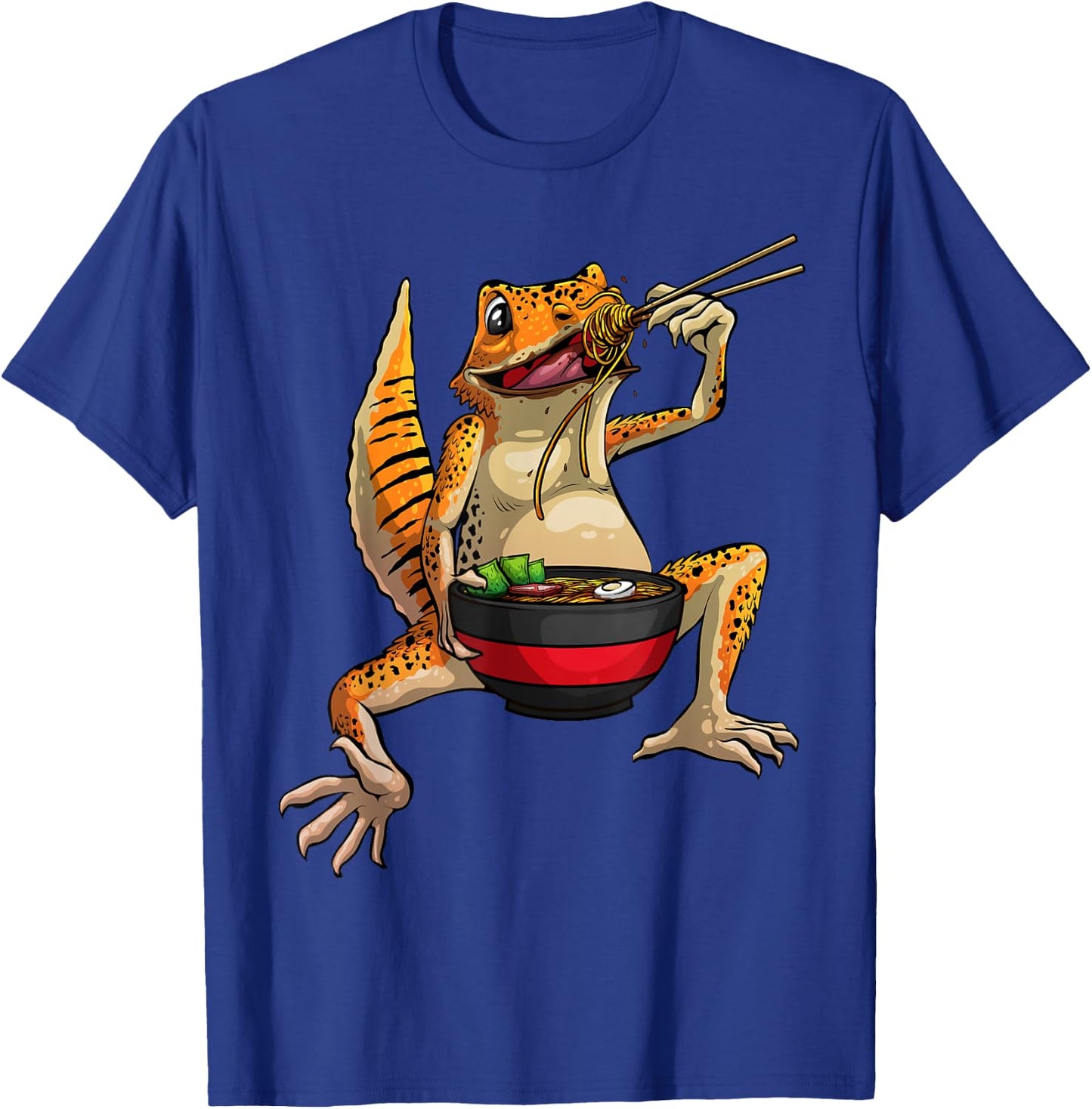 Best Leopard Gecko Women Lizard Reptile Ramen Food T-Shirt - T-Shirt | Royal