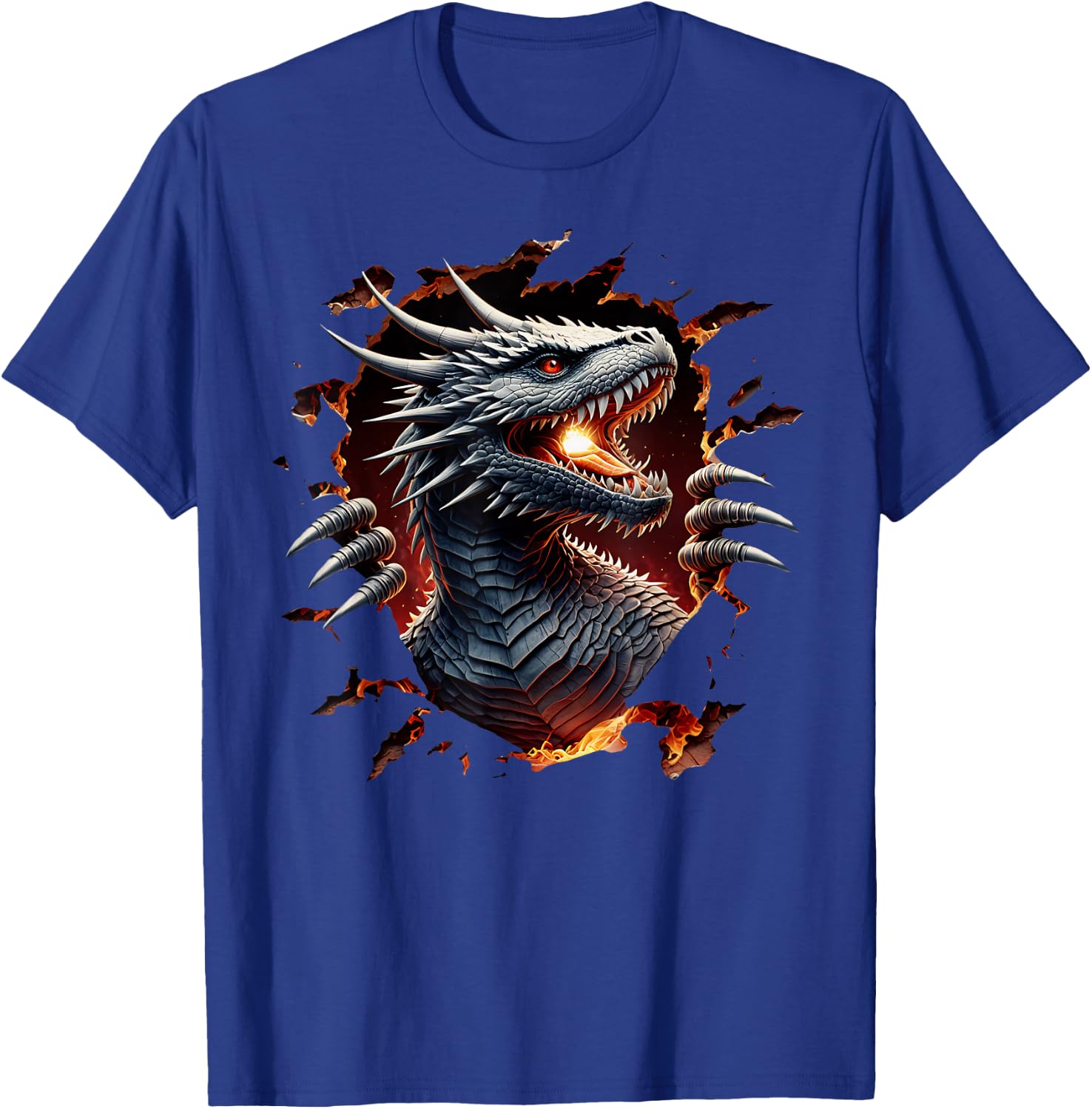 Fierce Black Dragon Burst , Black, S T-Shirt - T-Shirt | Royal