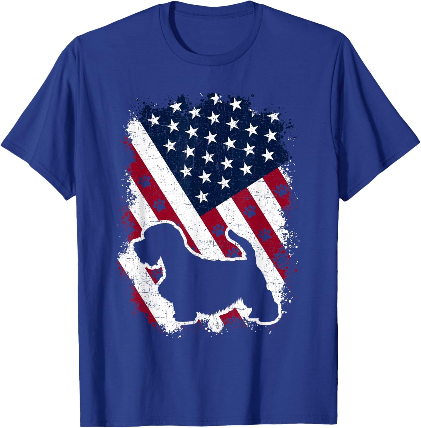American US Flag Sealyham Terrier Dog Lover 4th of July T-Shirt - T-Shirt | Royal
