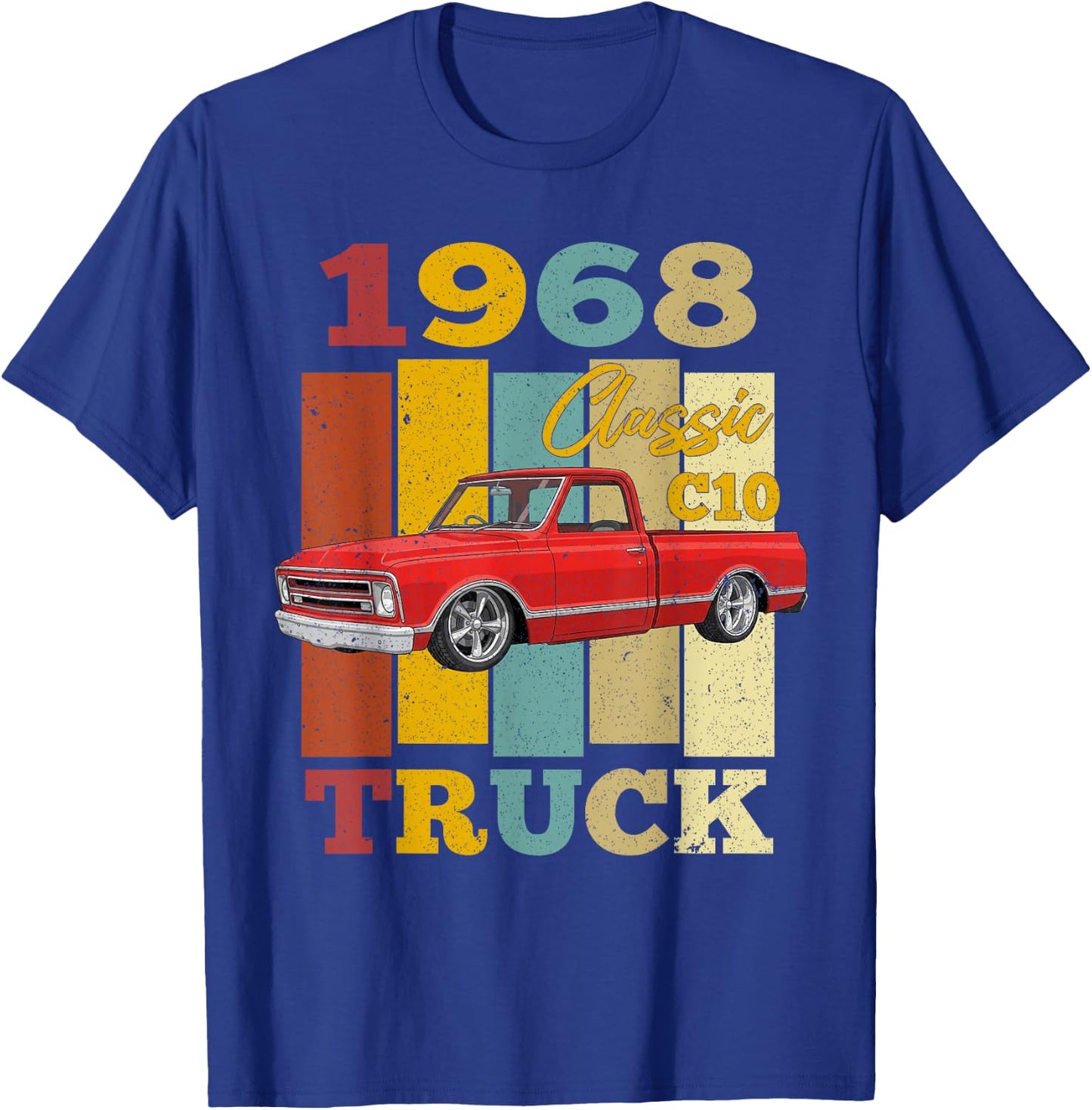 1968 68 C10 Truck Vintage 60s Silhouette Classic Old Hot Rod T-Shirt - T-Shirt | Royal