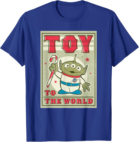 Disney and Pixar’s Toy Story Alien Holiday Toy to the World T-Shirt - T-Shirt | Royal