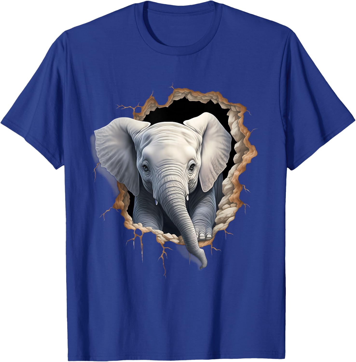 Elefanten-Wandmotiv Kunstwerk Tierwelt afrikanische Tierliebhaber T-Shirt - T-Shirt | Royal