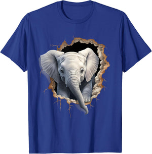 Elefanten-Wandmotiv Kunstwerk Tierwelt afrikanische Tierliebhaber T-Shirt - T-Shirt | Royal