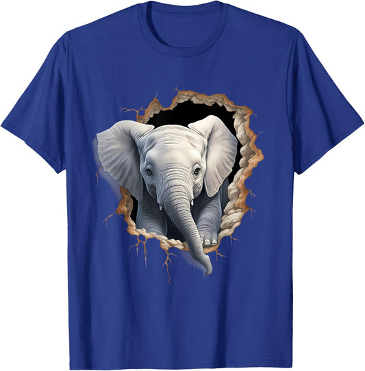 Elefanten-Wandmotiv Kunstwerk Tierwelt afrikanische Tierliebhaber T-Shirt - T-Shirt | Royal