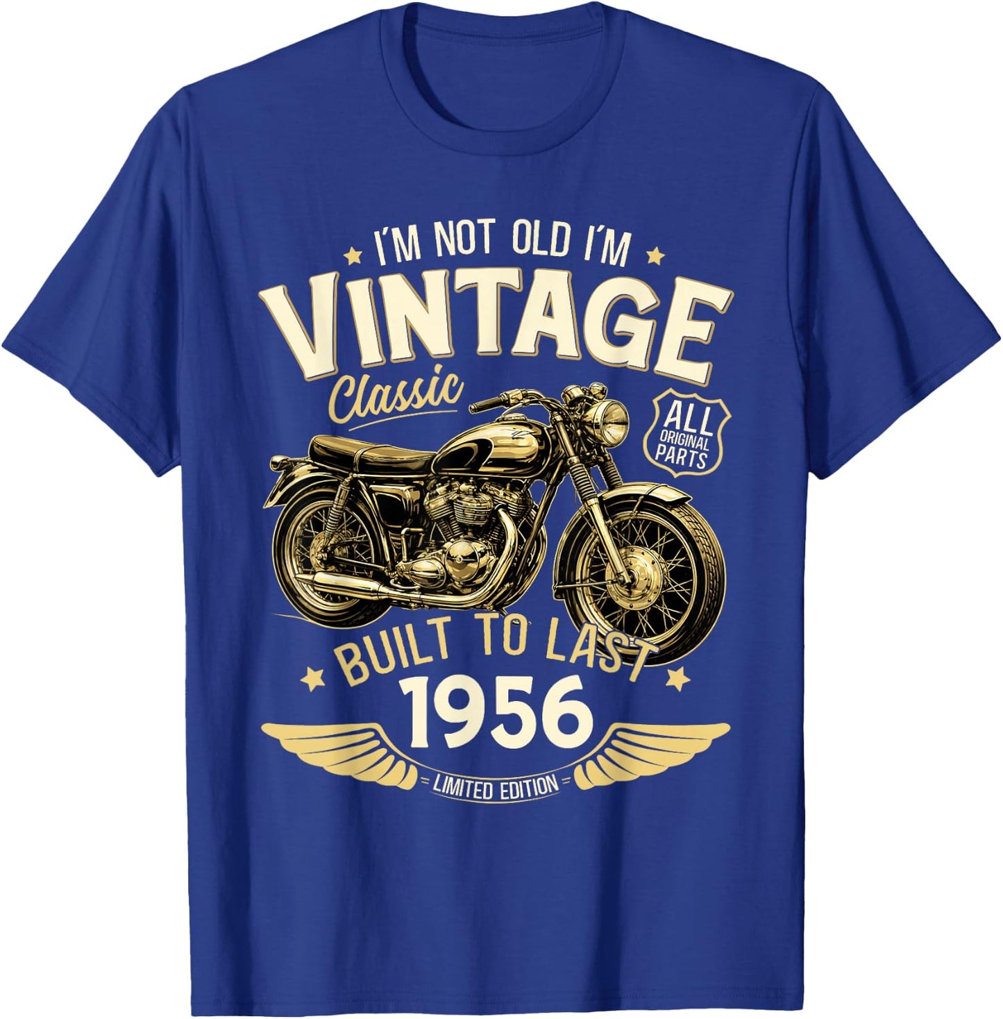 70. Geburtstag Mann Geschenk Motorrad Motorradfahrer 1956 T-Shirt - T-Shirt | Royal