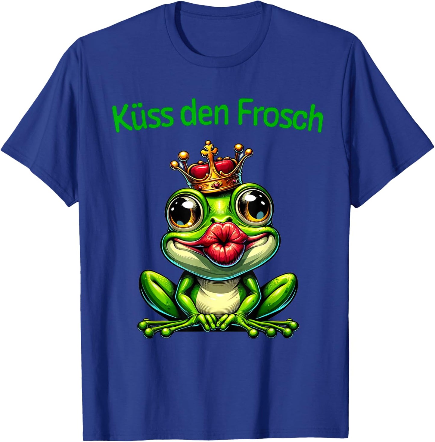 Kiss the Frog | Frog with Crown Carnival , black T-Shirt - T-Shirt | Royal