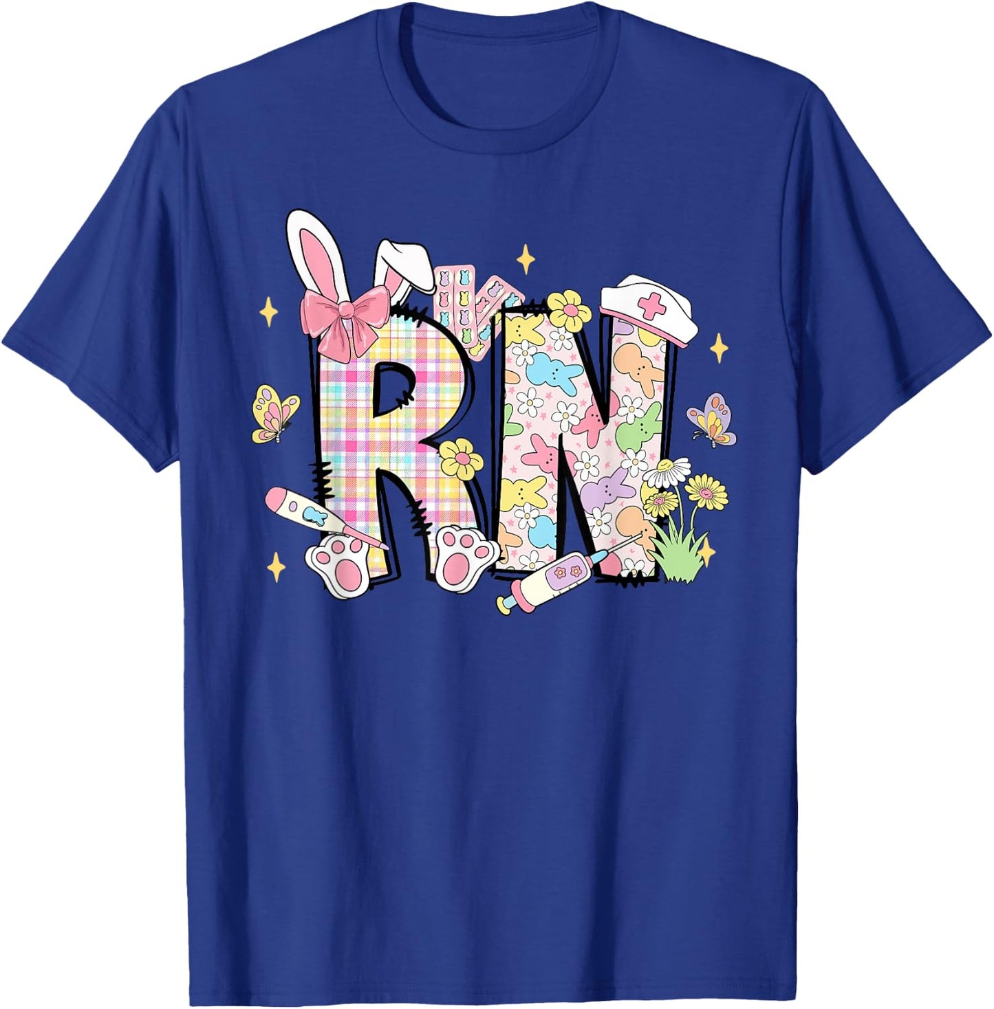 Registered Nurse RN Happy Easer Bunny Egg Girl Women T-Shirt - T-Shirt | Royal