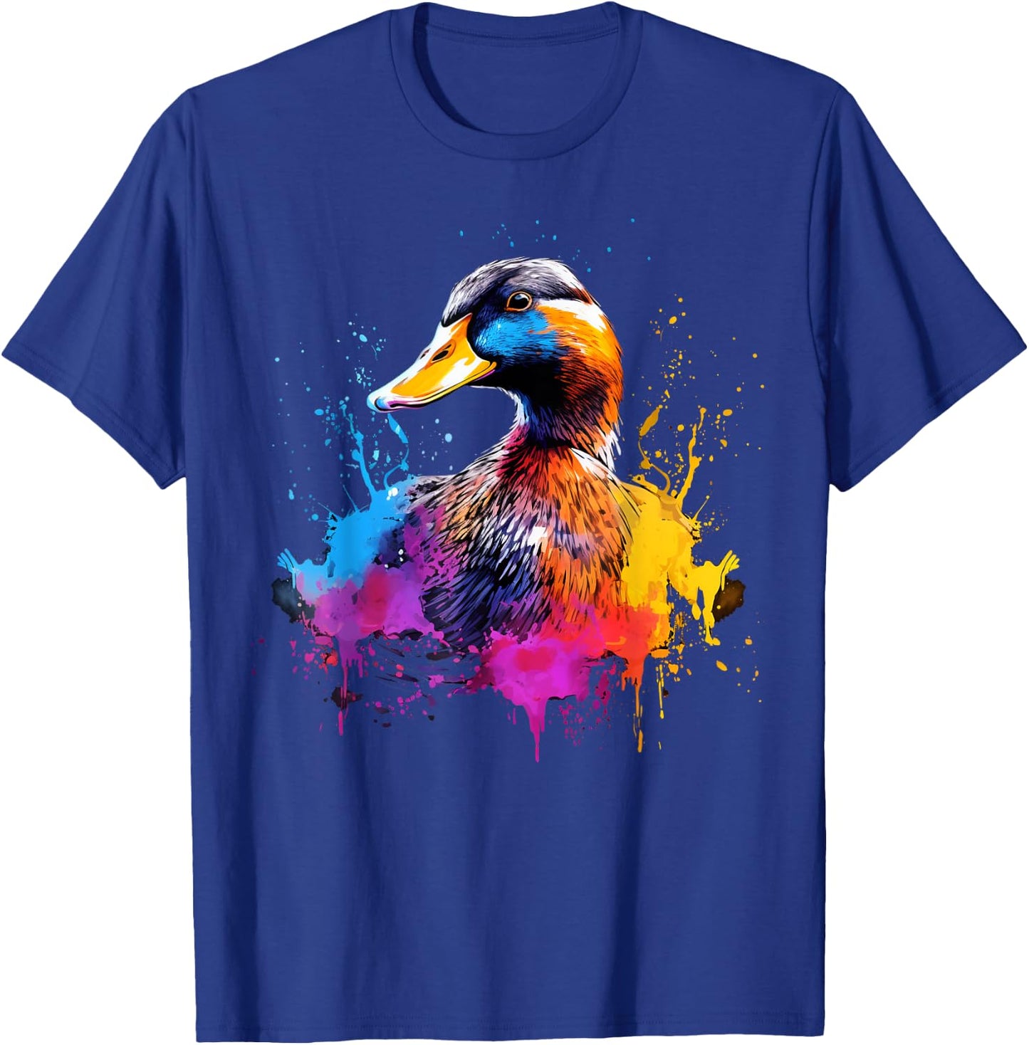 Cool Duck on colorful painted Duck T-Shirt - T-Shirt | Royal
