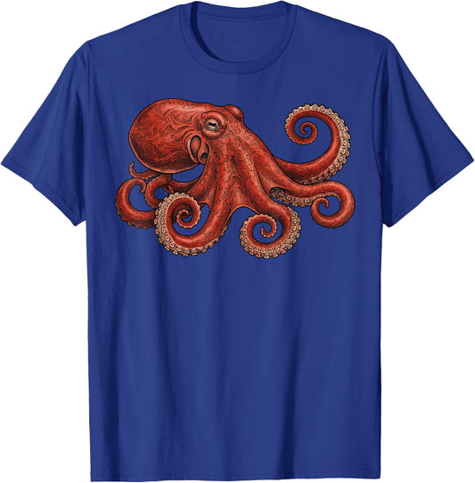 Red Octopus T-Shirt - T-Shirt | Royal