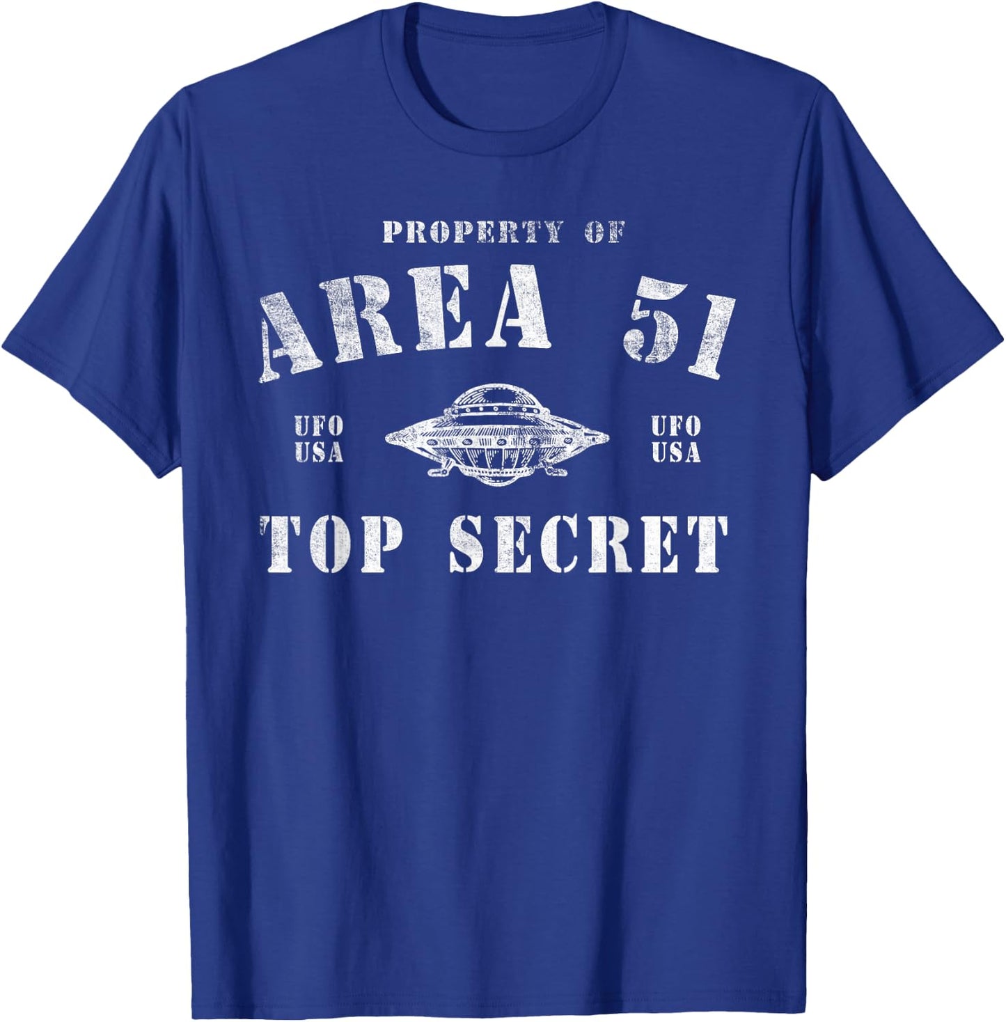 Property Of Area 51 Top Secret UFO Alien T-Shirt - T-Shirt | Royal