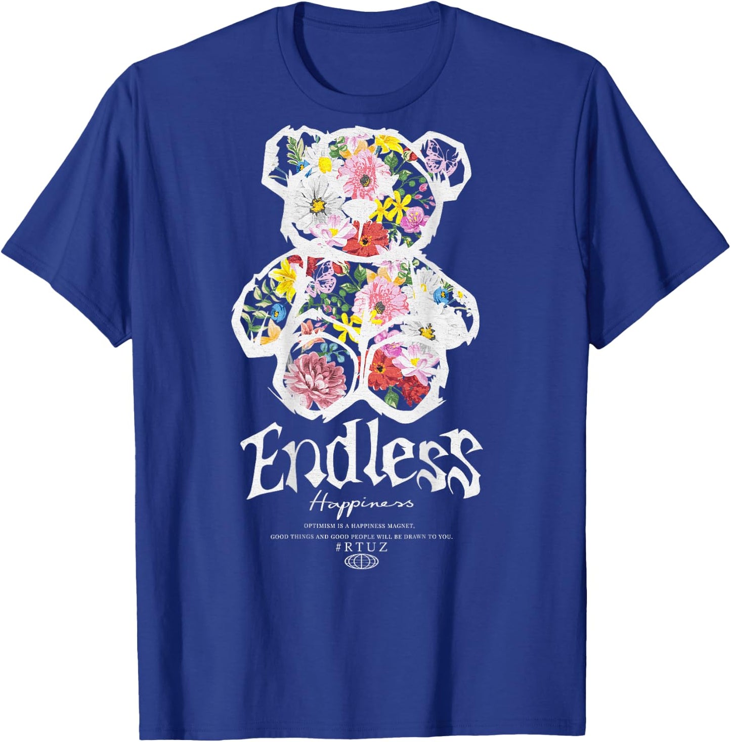 Hip Hop Vintage Edgy Urban Y2K Backprint Streetwear Teddy T-Shirt - T-Shirt | Royal