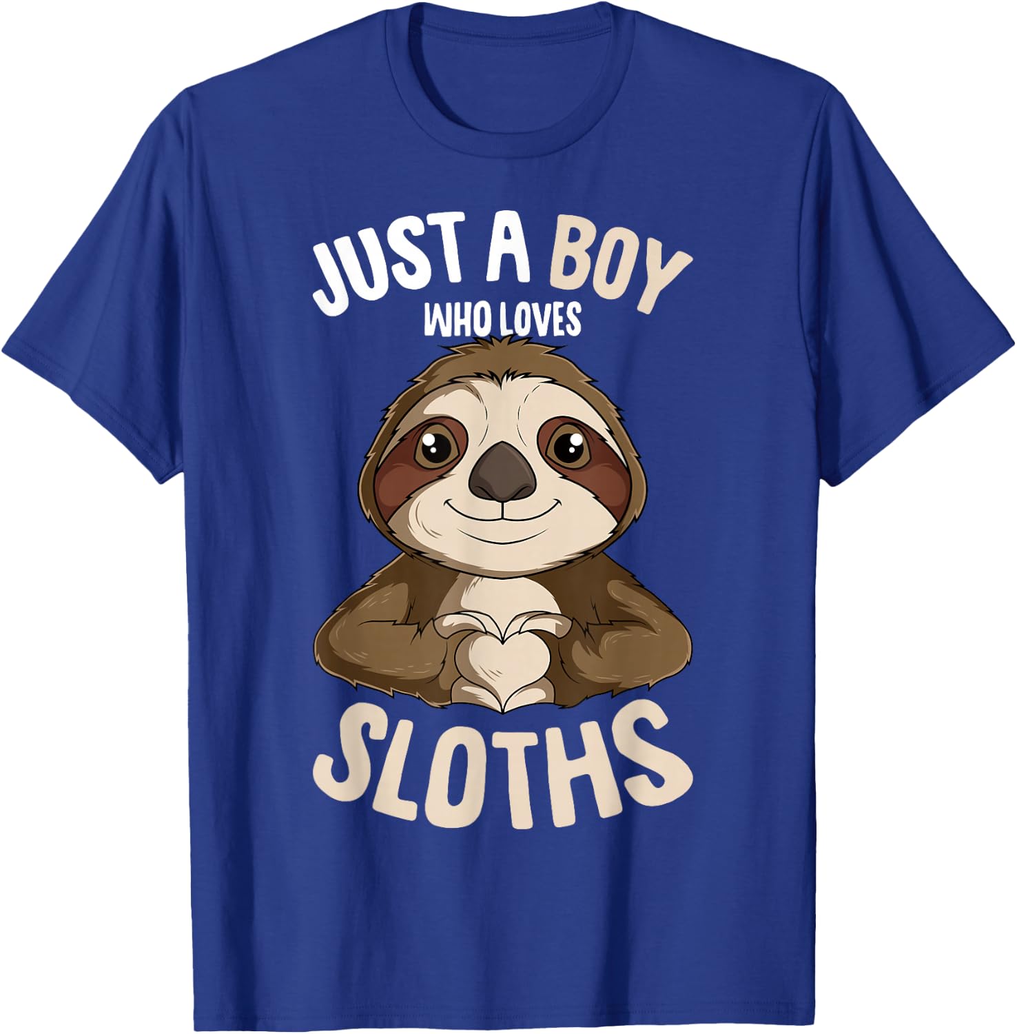 Just A Boy Who Loves Sloths Boys Kids T-Shirt - T-Shirt | Royal