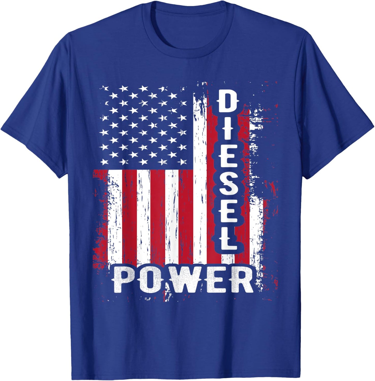 Patriotic American Flag Diesel Mechanic Diesel Power Flag Women Kids Men T-Shirt - T-Shirt | Royal