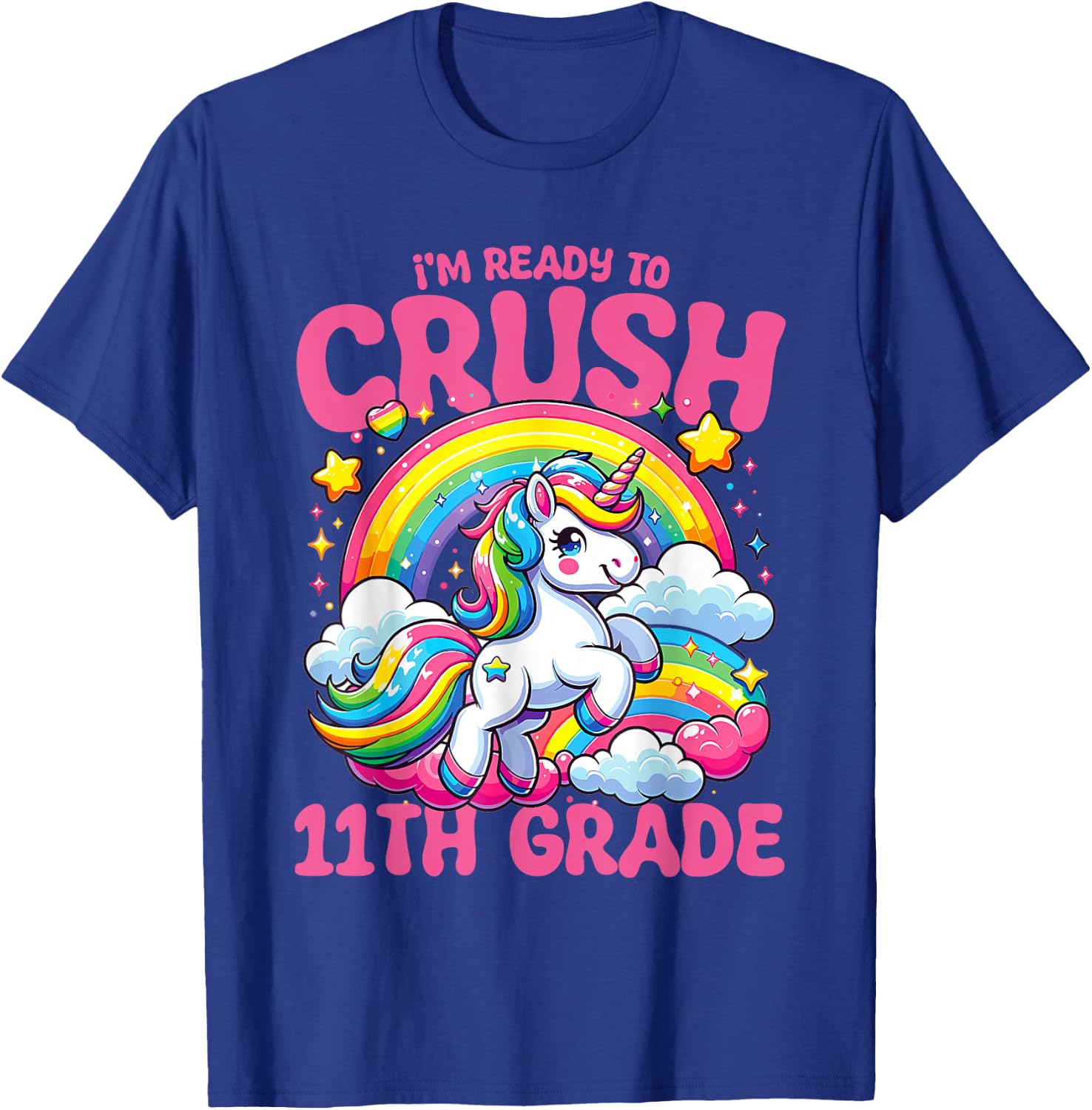 Crush 11th Grade Unicorn Girls Teacher Back to School T-Shirt - T-Shirt | Royal