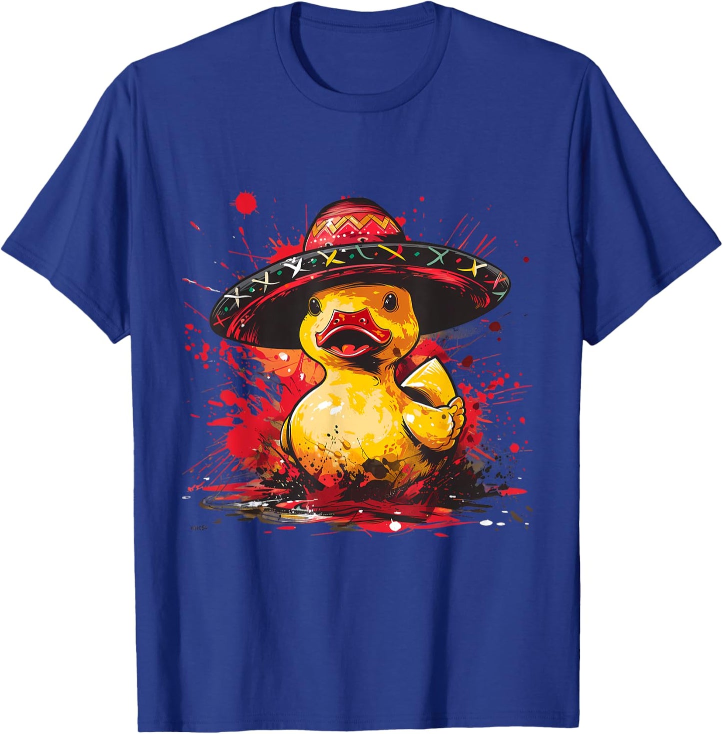 Rubber Duck Mexican Sombrero Cinco De Mayo Rubber Duckie T-Shirt - T-Shirt | Royal