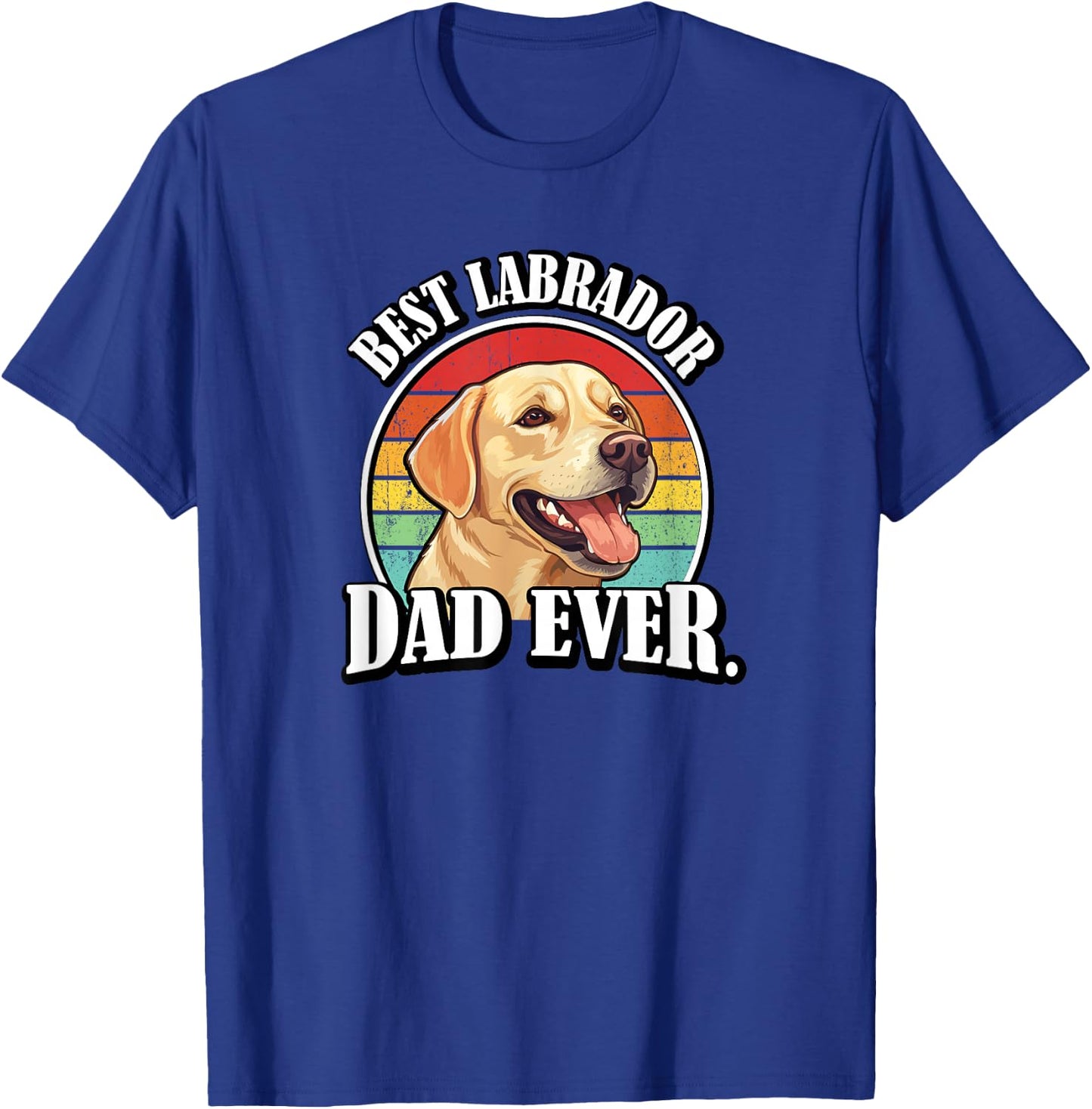 Boys Funny Retro Vintage Best Dad Yellow Lab Lover T-Shirt - T-Shirt | Royal