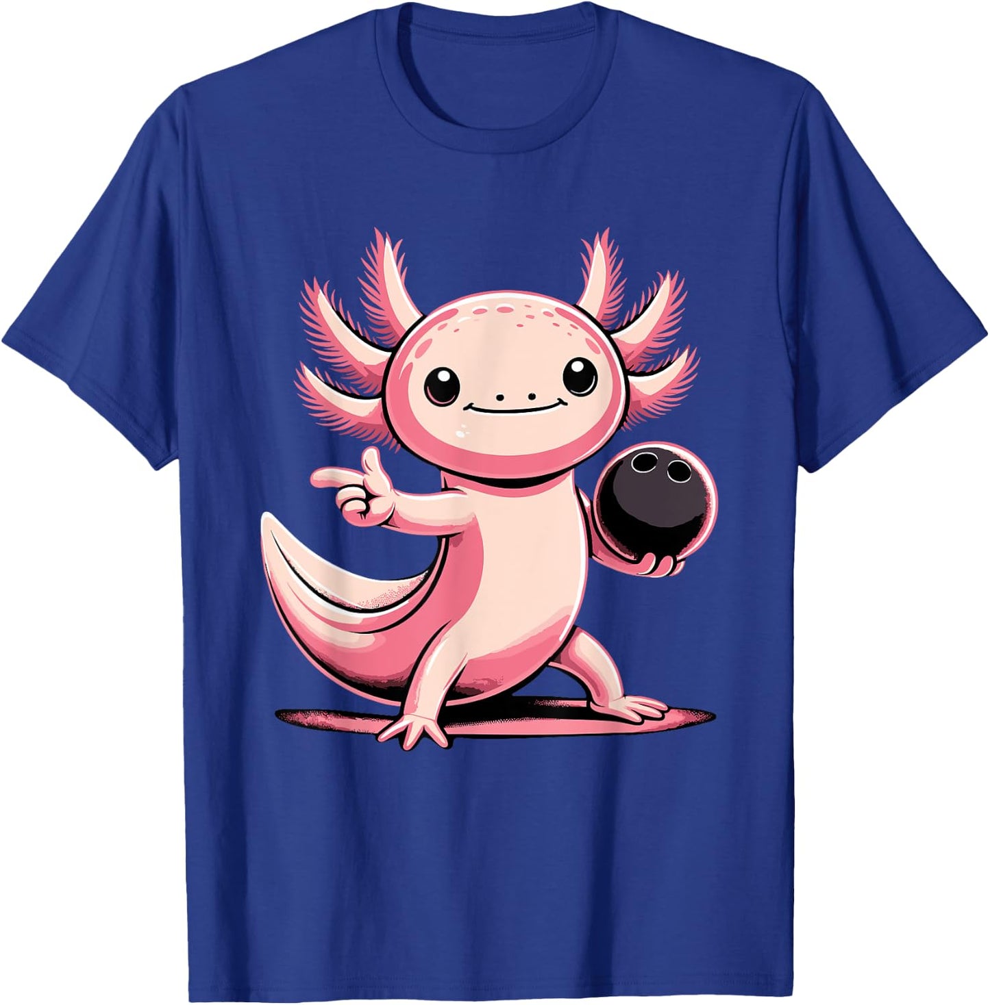 Funny Axolotl Bowling Player Bowler Bowl Sports T-Shirt - T-Shirt | Royal