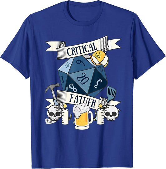 Critical Father RPG Gifts Father's Day T-Shirt - T-Shirt | Royal