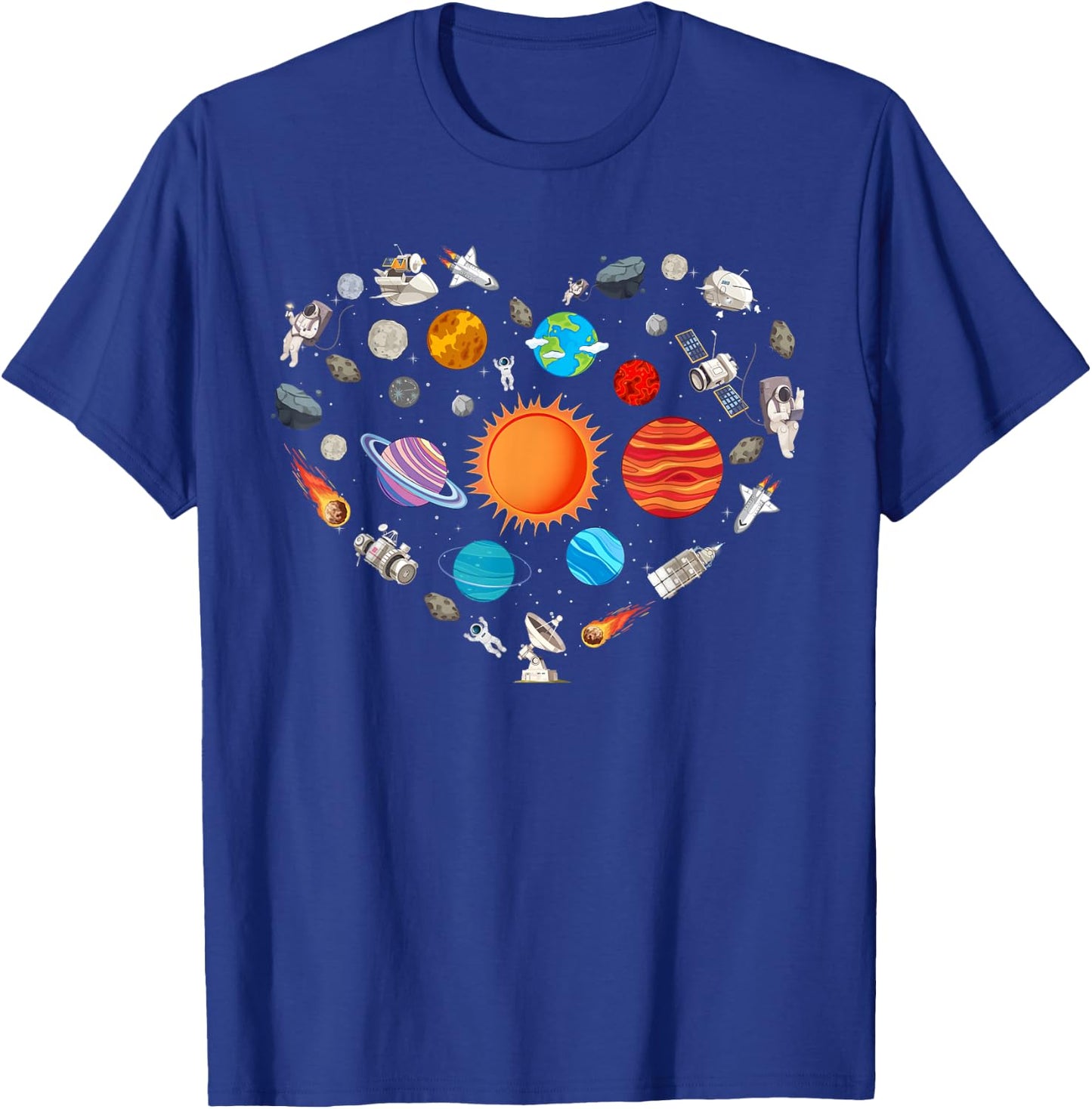 Best Planet Design Women Kids Outer Space Astronaut T-Shirt - T-Shirt | Royal