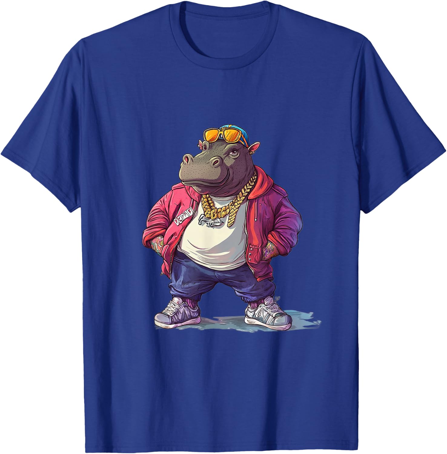 Dastardly Duds Designs -Adults Hip-Hop Cartoon , Black, Small T-Shirt - T-Shirt | Royal