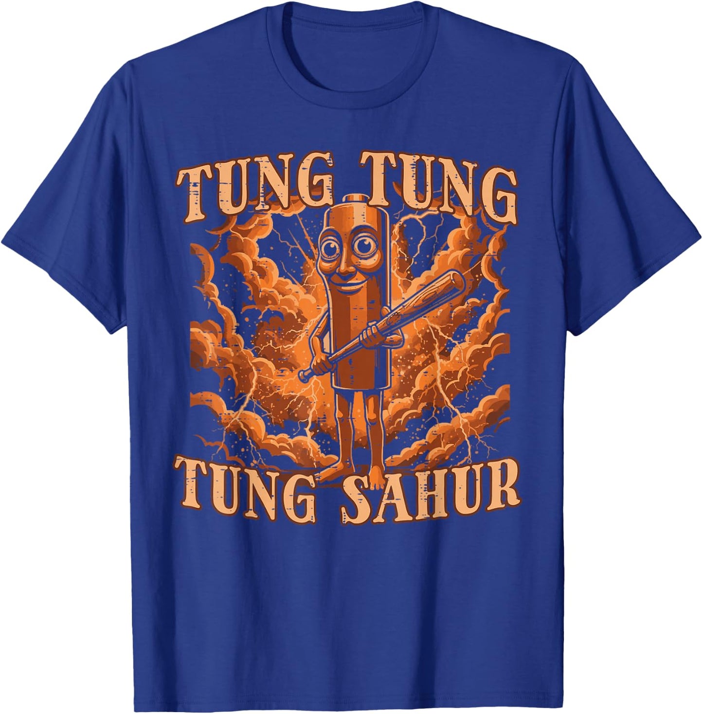 Tung Tung Sahur Baseball Bat Lightning Meme Boys Kids Youth T-Shirt - T-Shirt | Royal