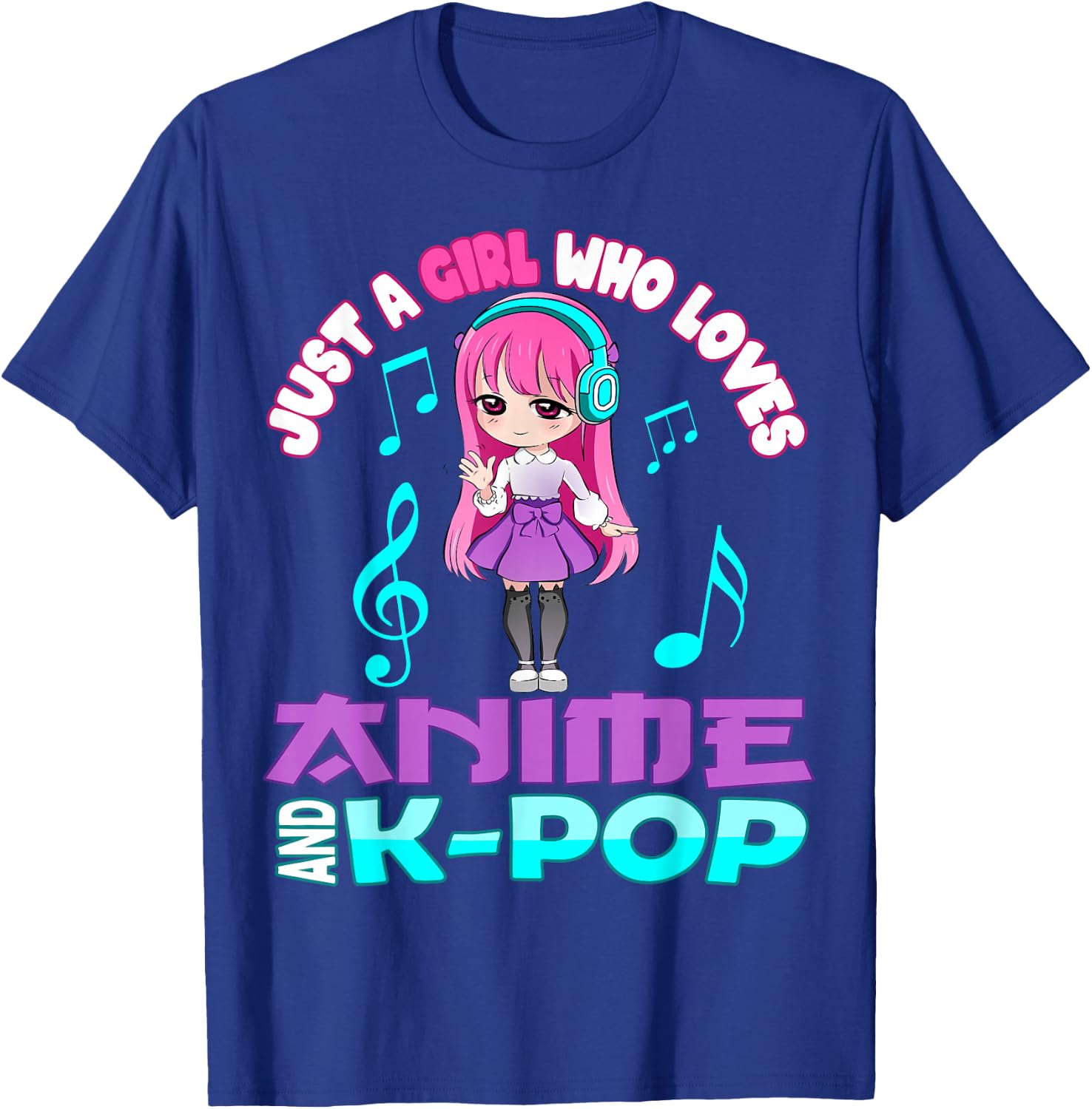 Just a Girl who loves Anime and K-pop Chibi Merch KPOP Otaku T-Shirt - T-Shirt | Royal