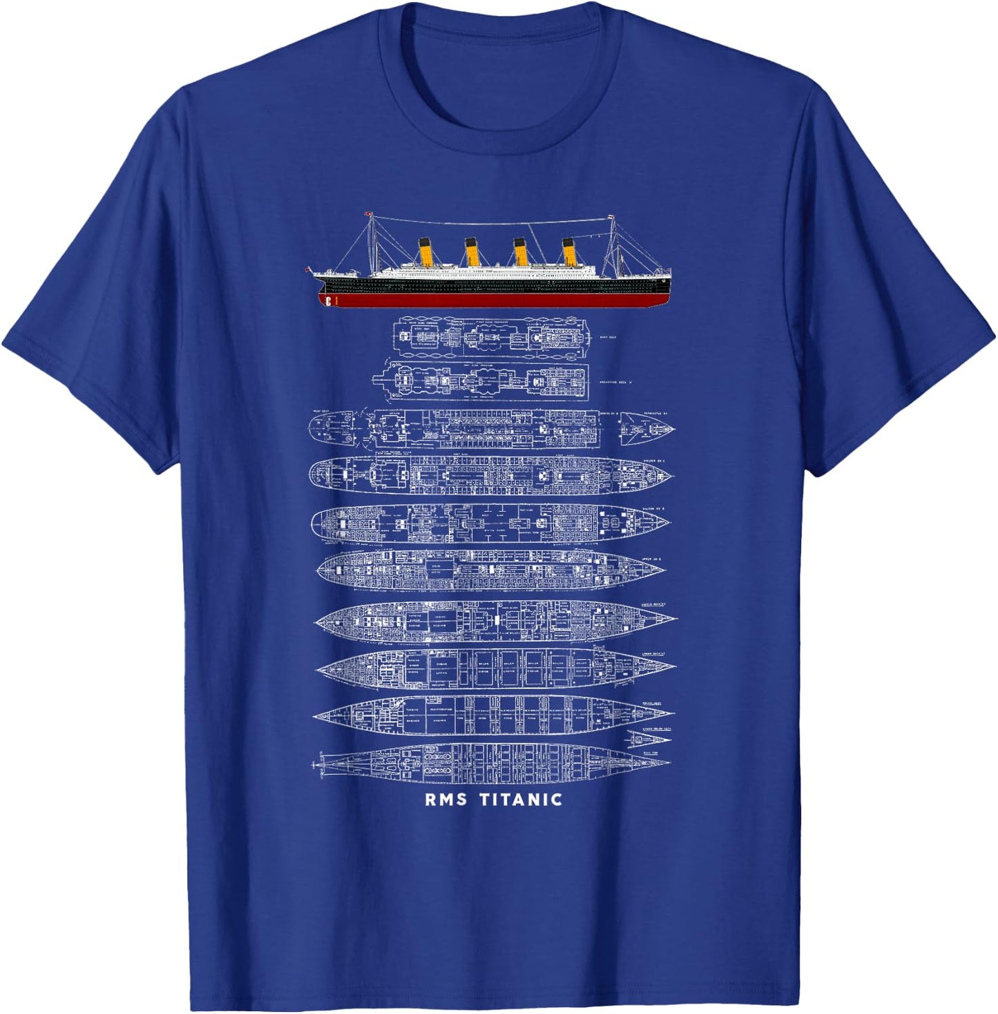 Titanic 1912 Sinking Ship Vintage Collection - Erwachsene , Schwarz, S, Kurzarm, Retro, Vintage, Collectible, Themed, 1912 T-Shirt - T-Shirt | Royal