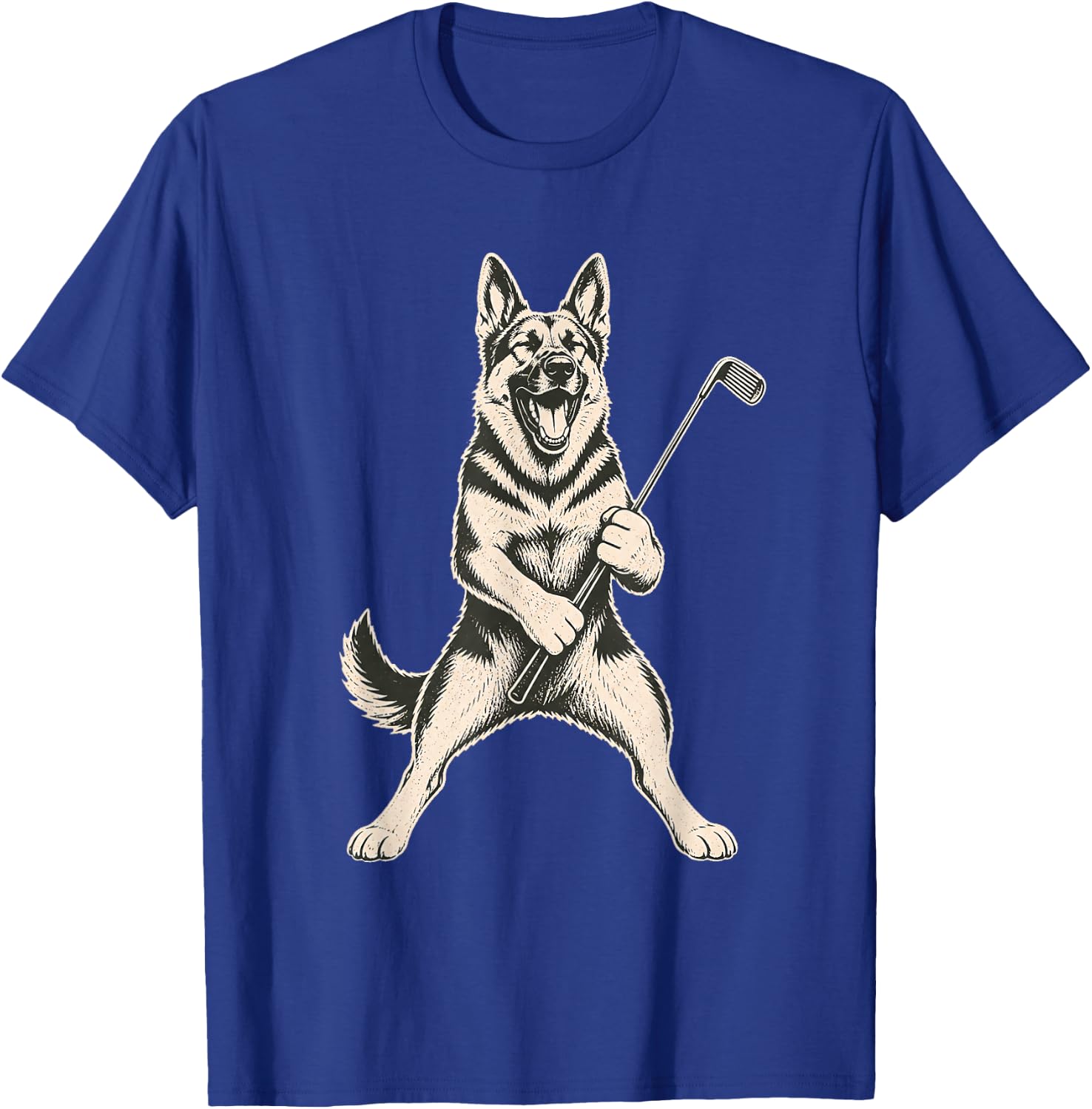 German Shepherd Golf Sports Vintage Dog Lover T-Shirt - T-Shirt | Royal