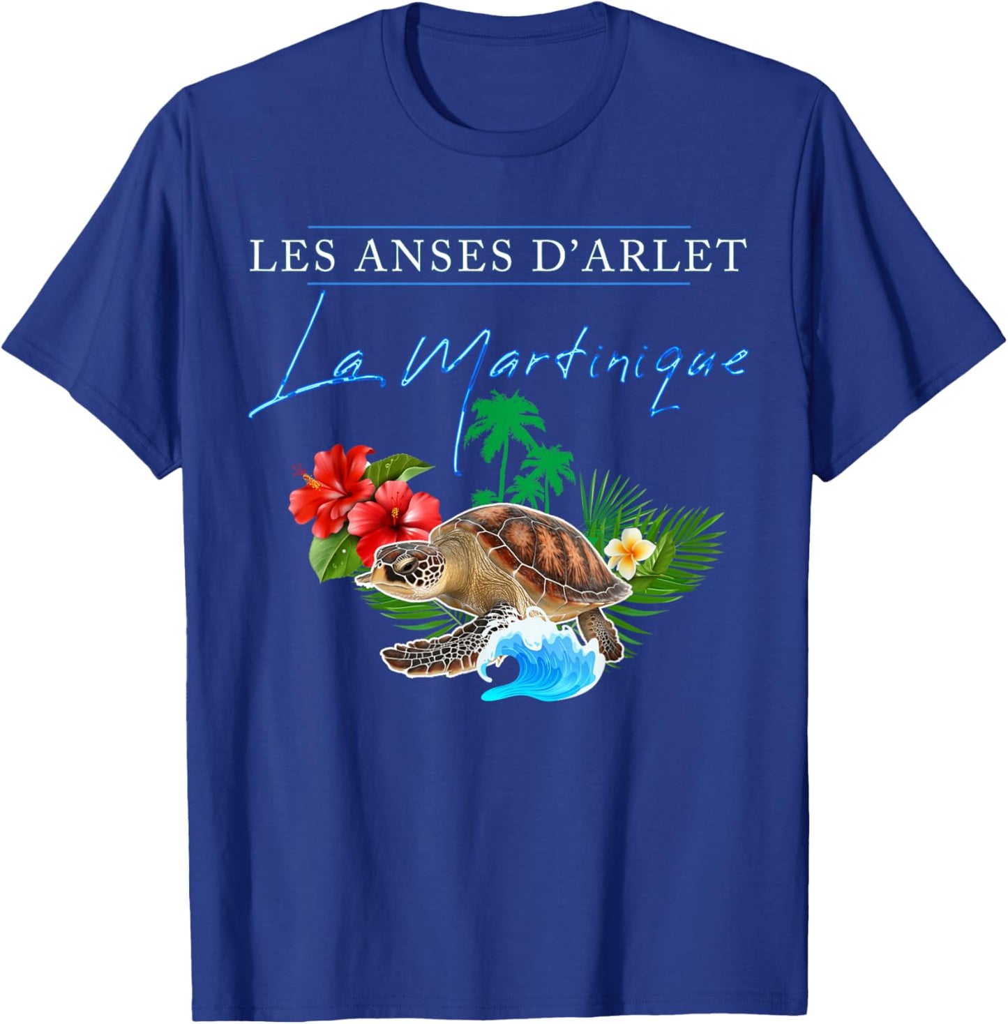 Martinique Anses D'Arlet French West Indies 972 Turtle Wave , Black, S T-Shirt - T-Shirt | Royal
